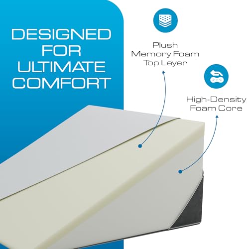 Kolbs Bed Wedge Pillow for Sleep Apnea, FSA Eligible Acid Reflux, and Back Pain Relief, with Chic Jacquard Cover - Headboard Wedges for Sleeping (Standard Width 7.5" Height)