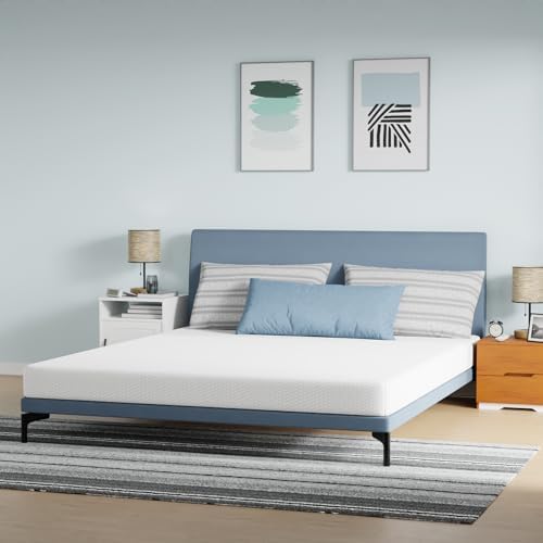 Gel Memory Foam Mattress | White | Bed in a Box,Pressure Relief, Cooling Ventilated Foam