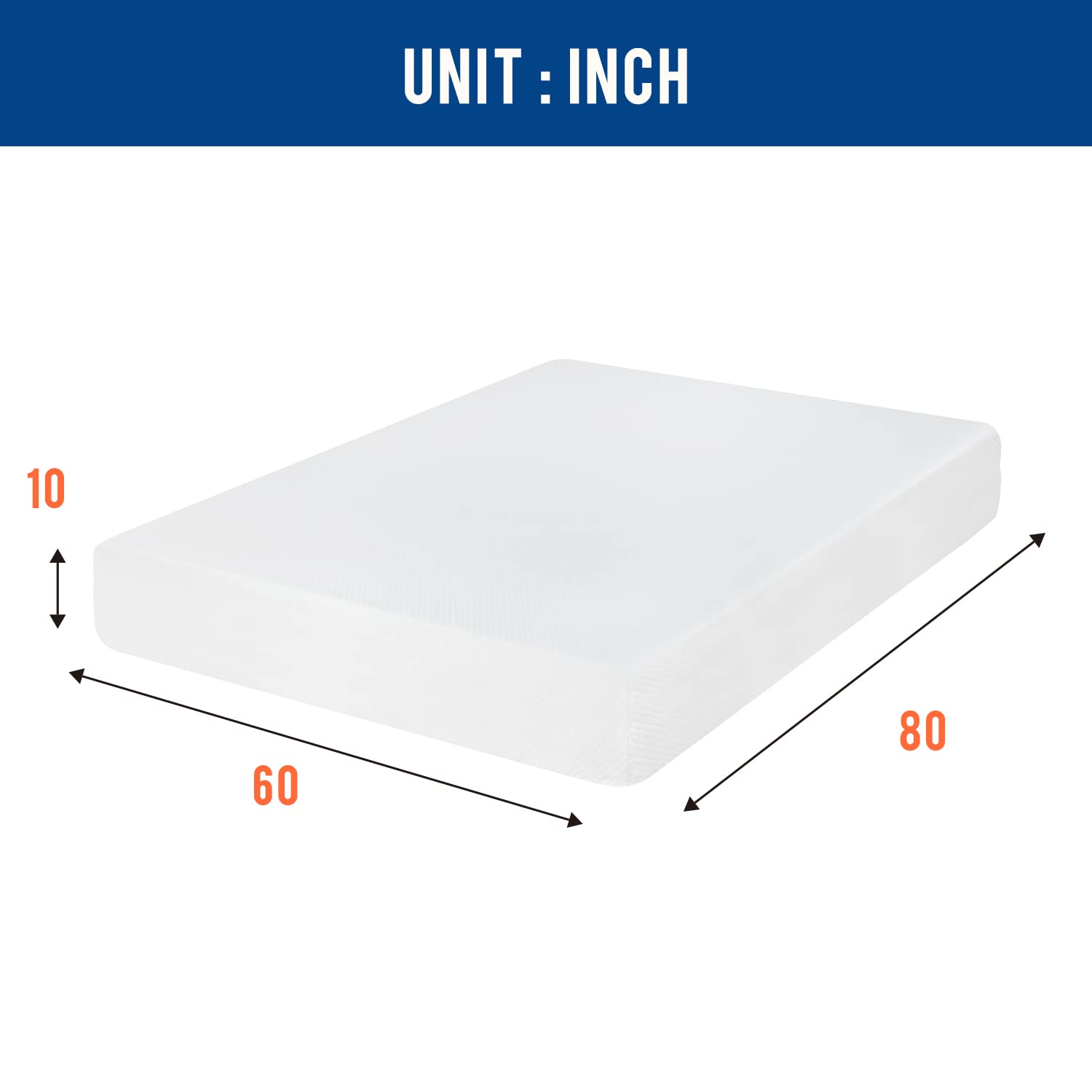 Gel Memory Foam Mattress | White | Bed in a Box,Pressure Relief, Cooling Ventilated Foam