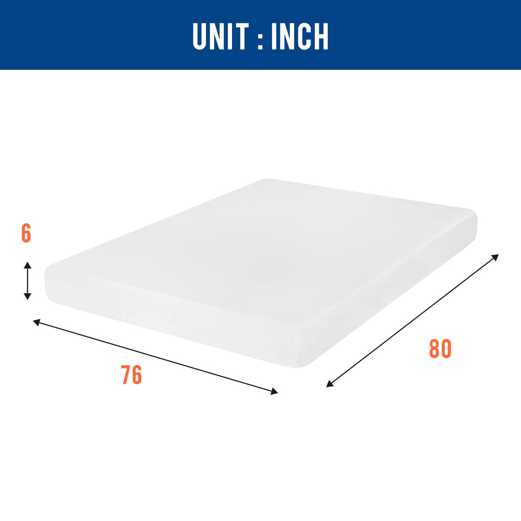 Gel Memory Foam Mattress | White | Bed in a Box,Pressure Relief, Cooling Ventilated Foam
