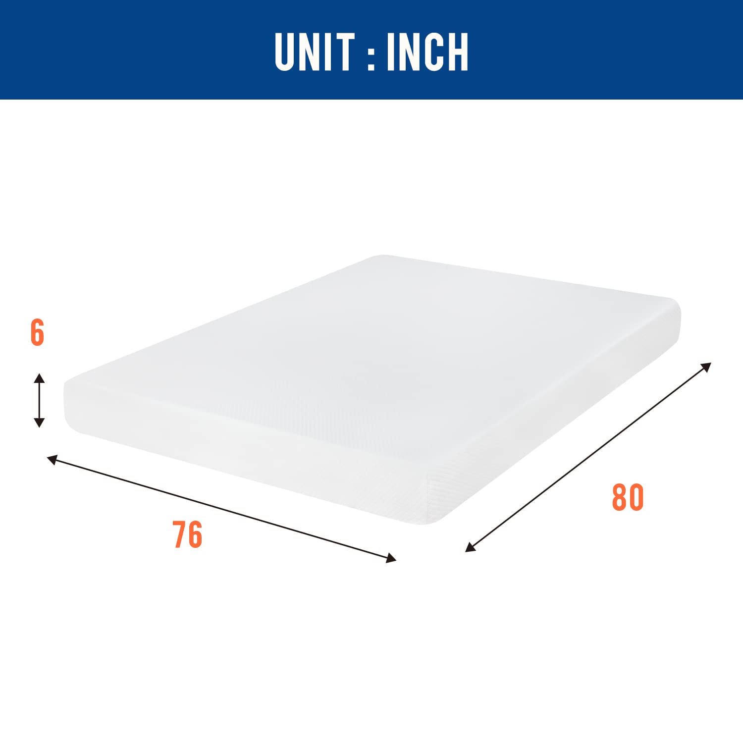 Gel Memory Foam Mattress | White | Bed in a Box,Pressure Relief, Cooling Ventilated Foam