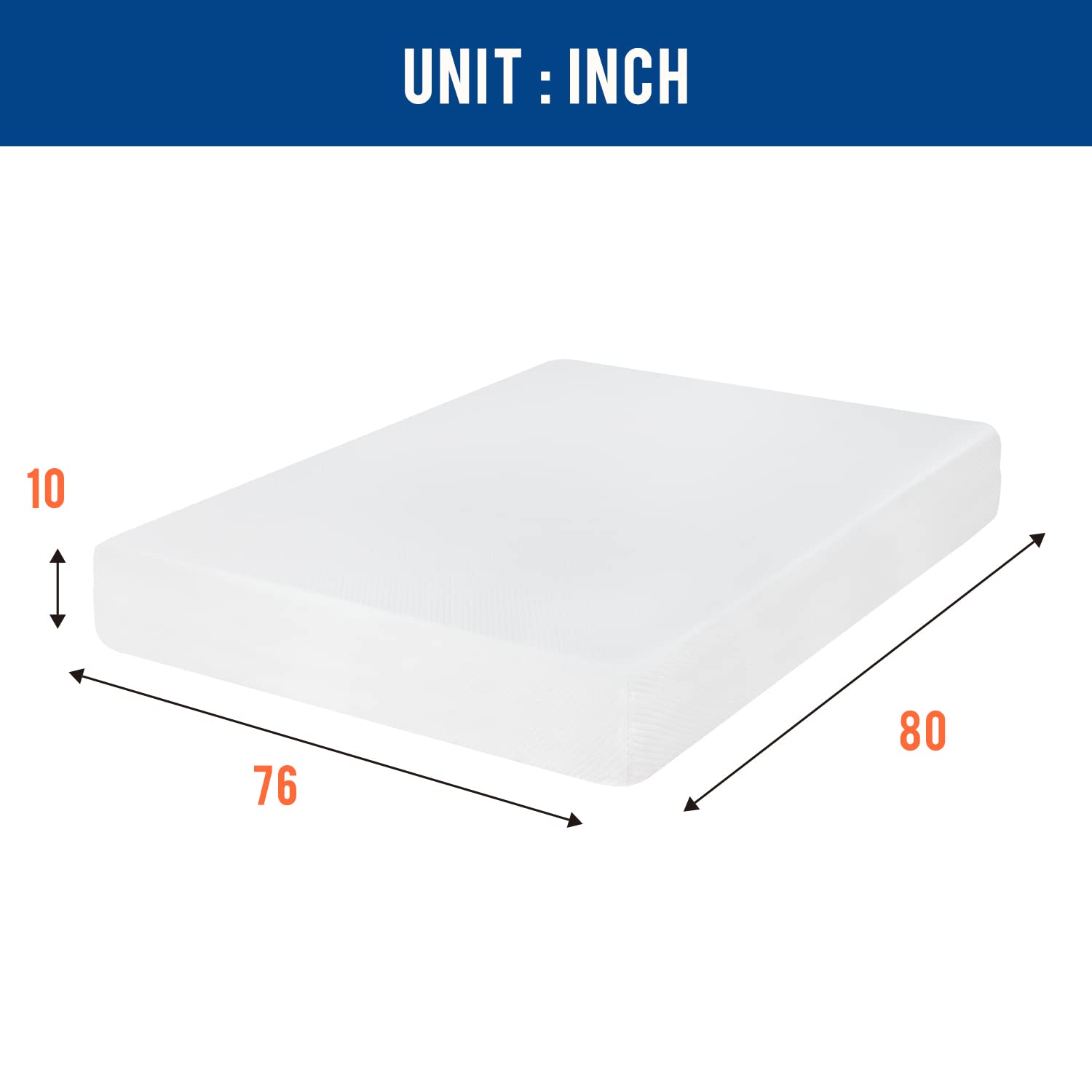Gel Memory Foam Mattress | White | Bed in a Box,Pressure Relief, Cooling Ventilated Foam