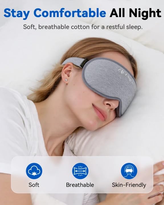 Weighted Eye Mask for Sleeping - 3D Blackout Sleep Mask for Women & Men