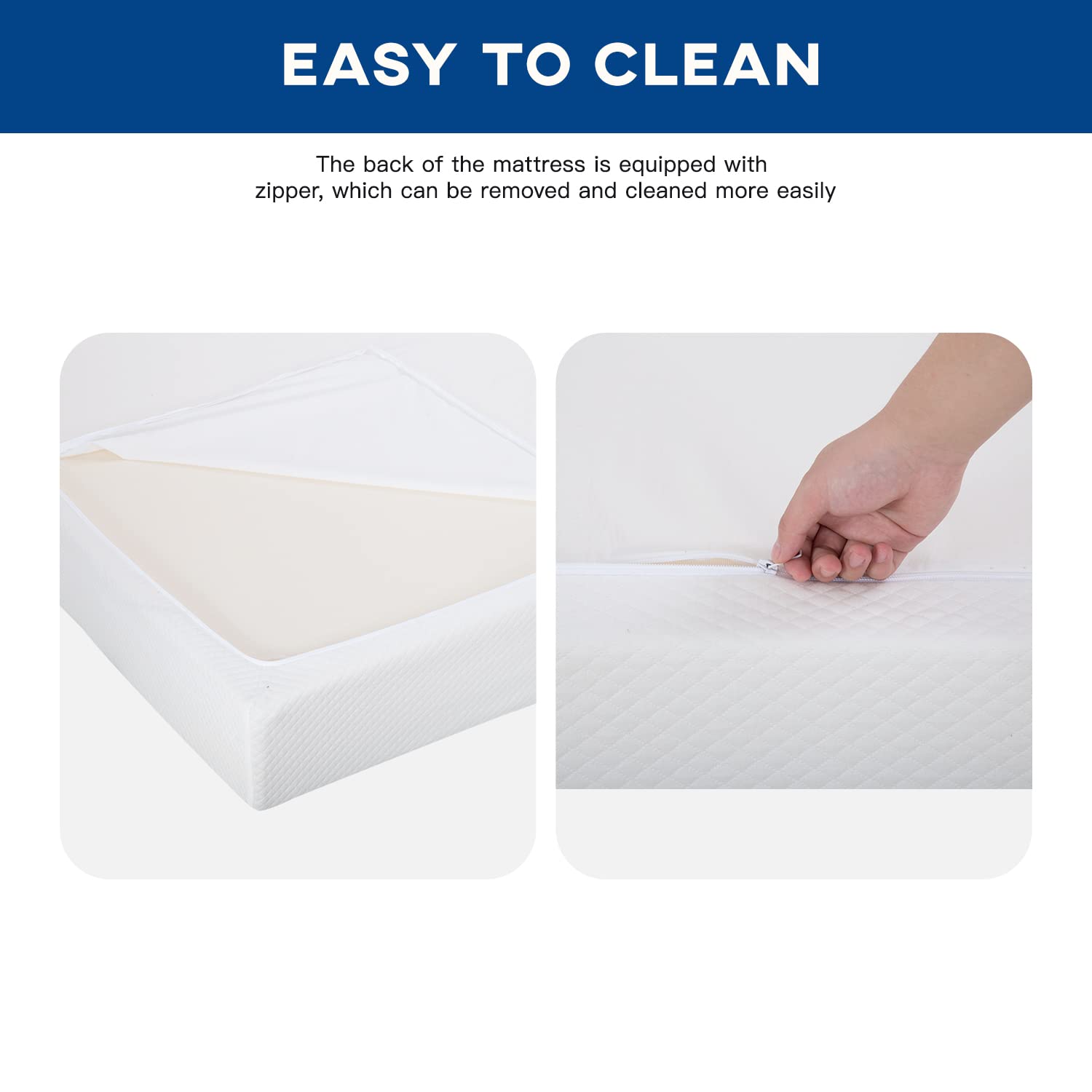 Gel Memory Foam Mattress | White | Bed in a Box,Pressure Relief, Cooling Ventilated Foam