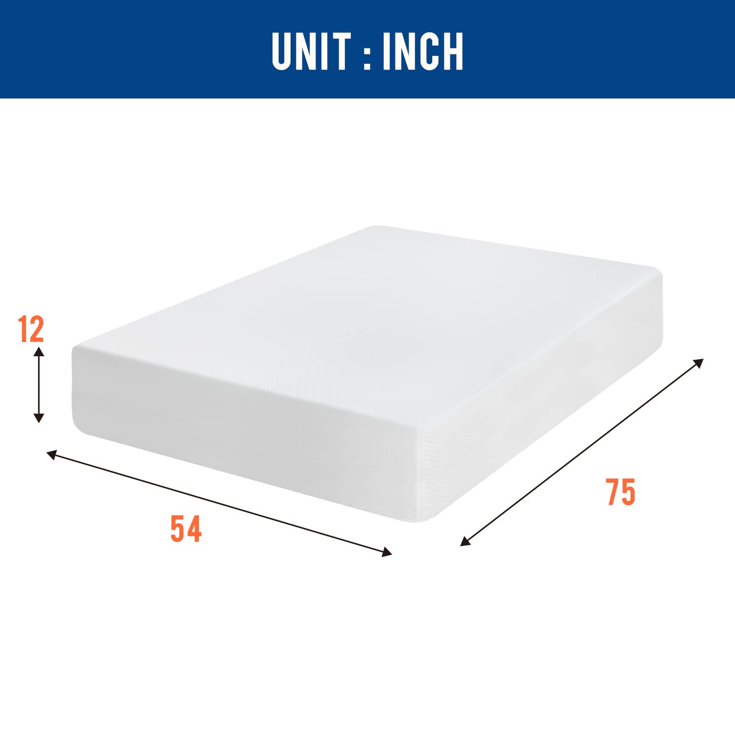 Gel Memory Foam Mattress | White | Bed in a Box,Pressure Relief, Cooling Ventilated Foam
