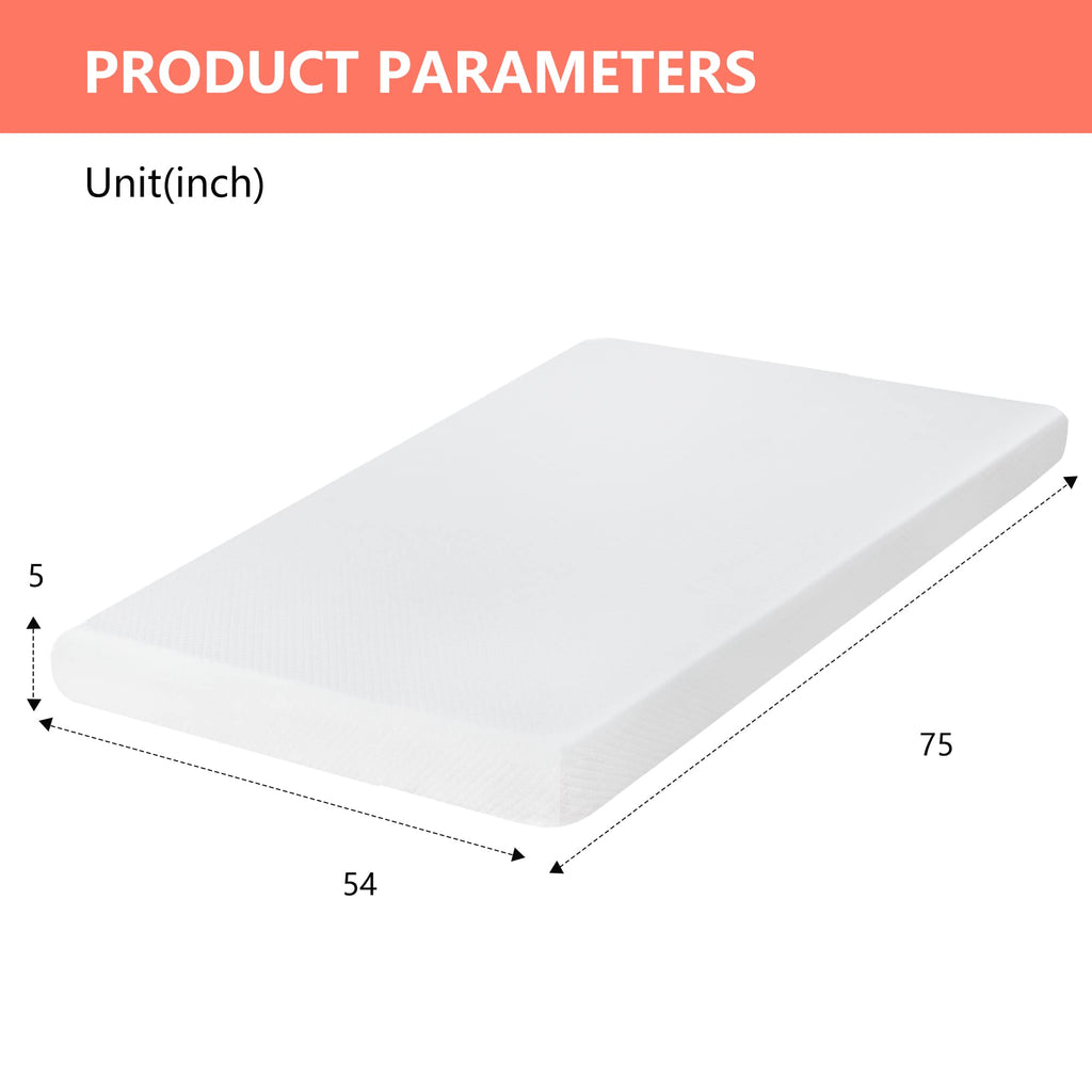 Gel Memory Foam Mattress | White | Bed in a Box,Pressure Relief, Cooling Ventilated Foam