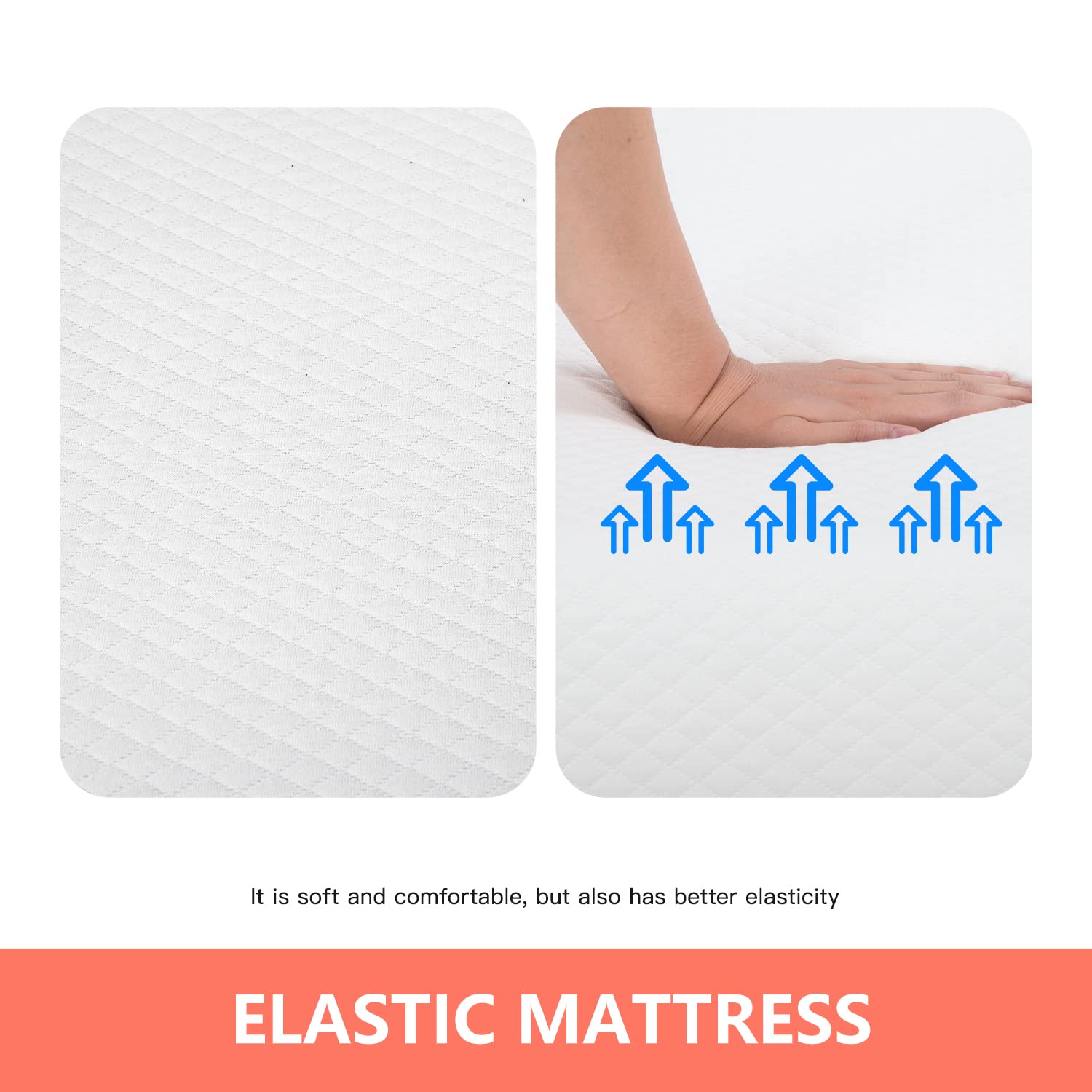 Gel Memory Foam Mattress | White | Bed in a Box,Pressure Relief, Cooling Ventilated Foam