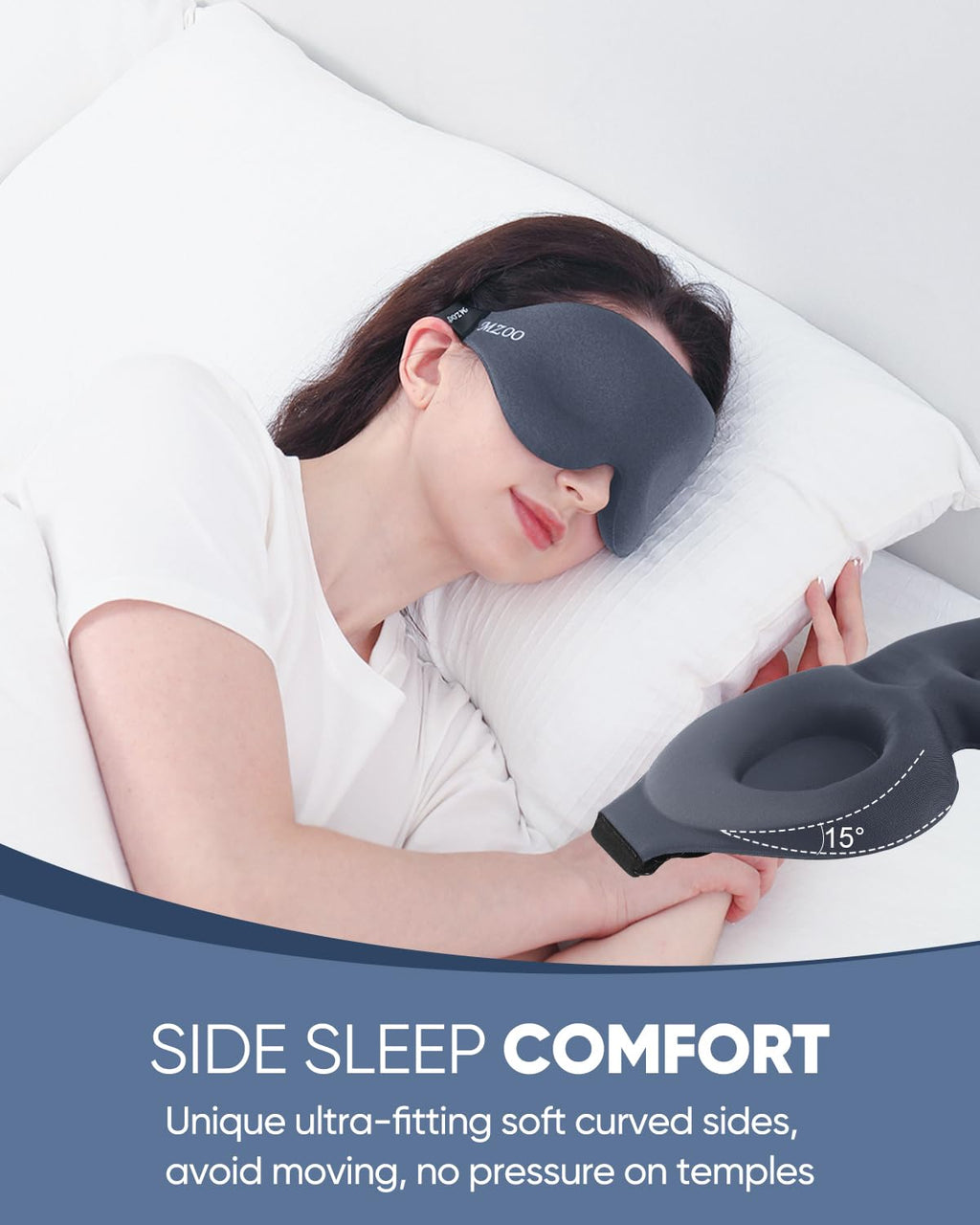 Luxury Sleep Eye Mask for Side Sleeper Men Women, Zero Eye Pressure 3D Sleeping Mask
