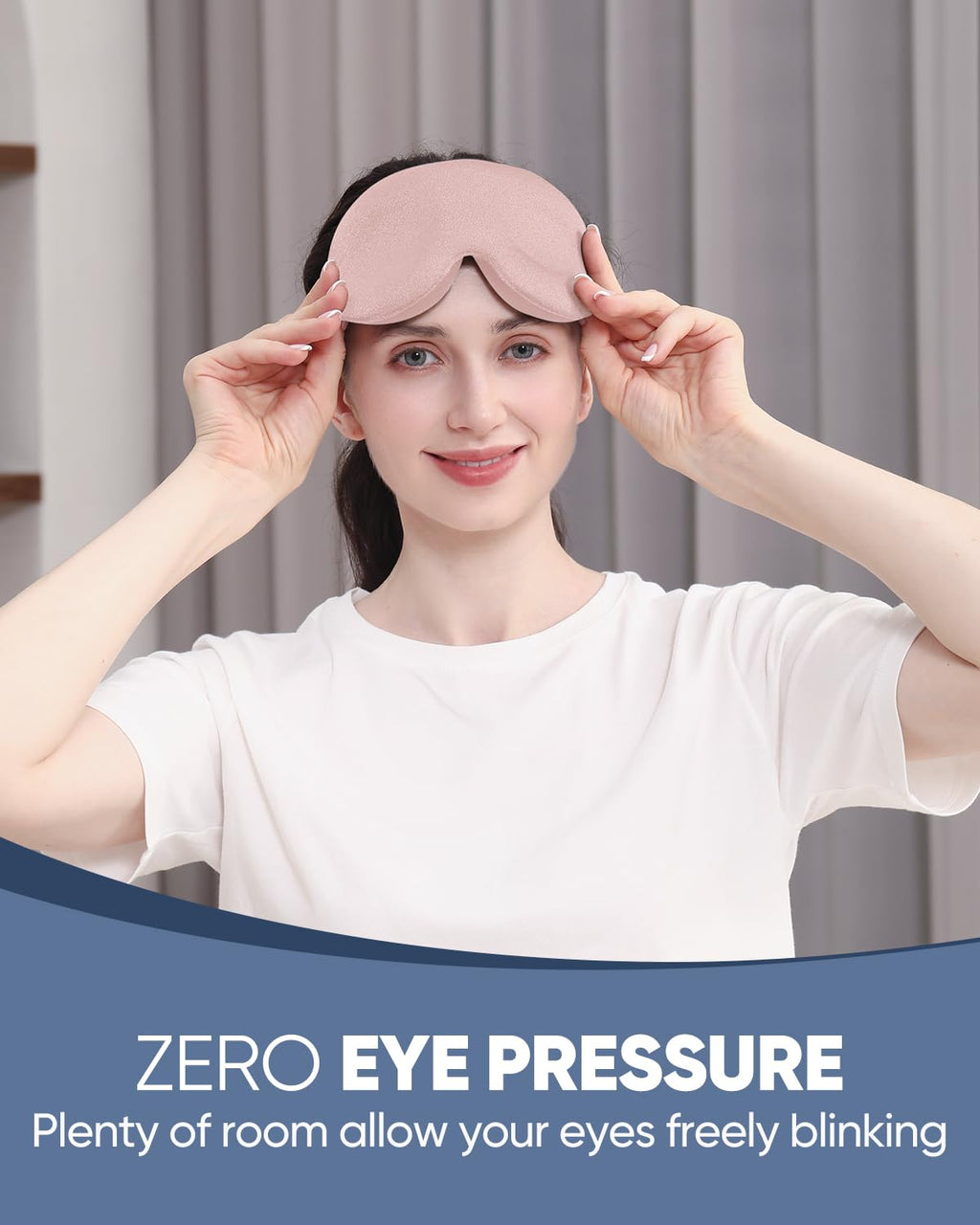 Luxury Sleep Eye Mask for Side Sleeper Men Women, Zero Eye Pressure 3D Sleeping Mask