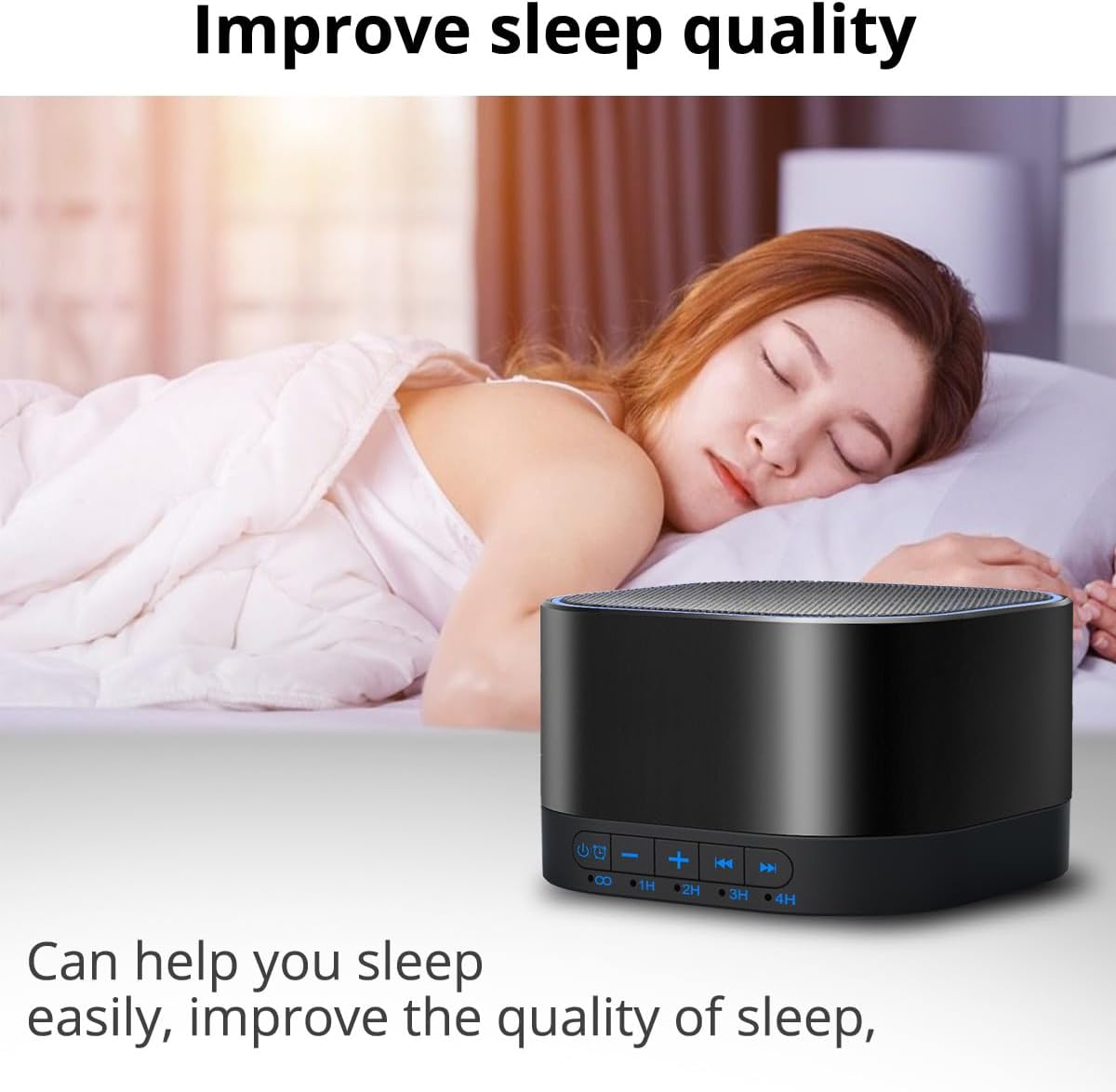 White Noise Machine with 20 Non Looping Natural Soothing Sounds Memory Function 32 Levels of Volume