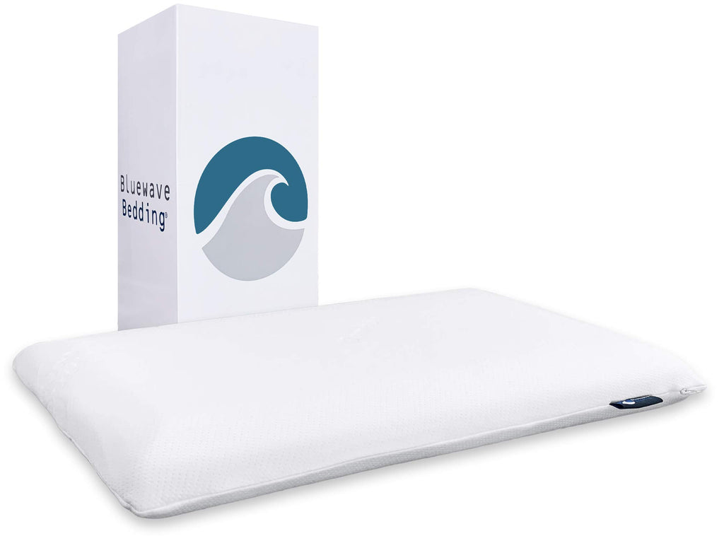 Bedding Ultra Slim Max Cool CarbonBlue Gel Memory Foam Pillow for Stomach and Back Sleepers