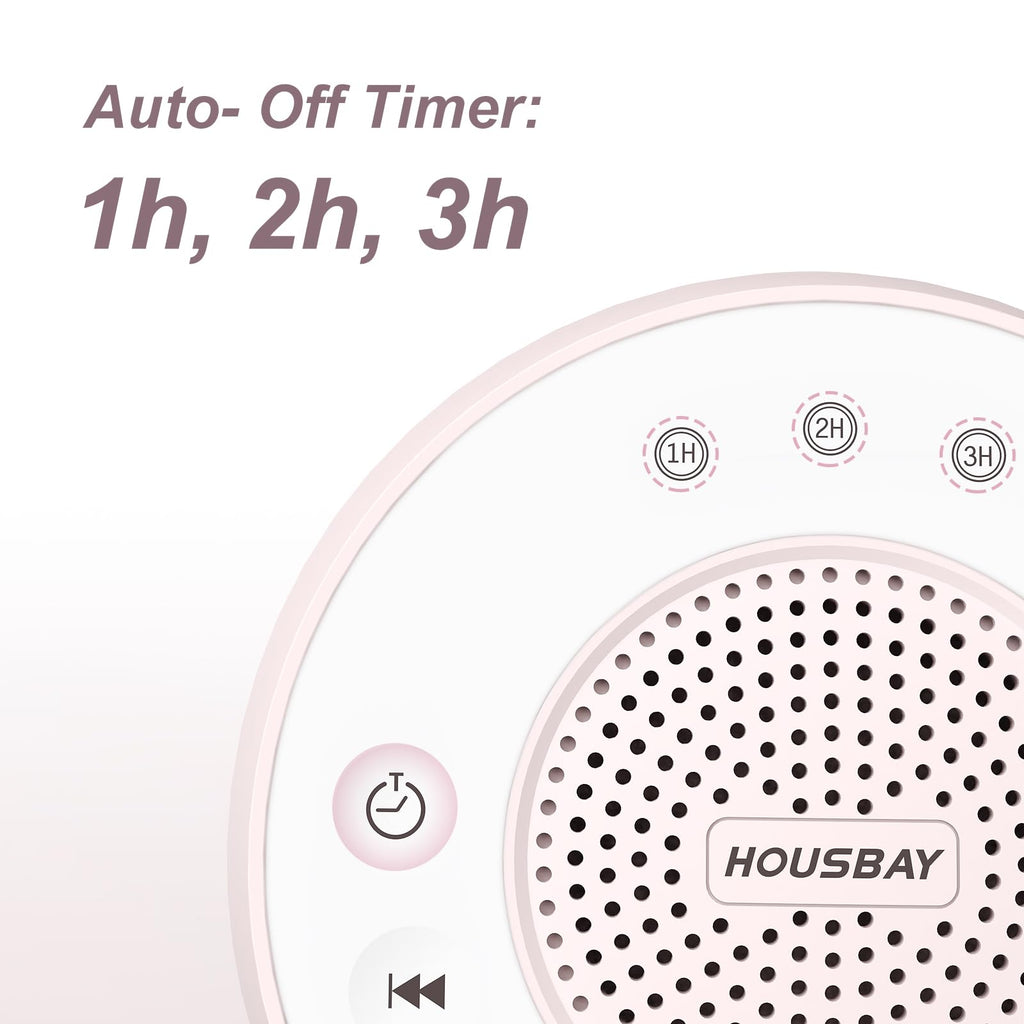 White Noise Machine with 31 Soothing Sounds, 5W Loud Stereo Sound, Auto-Off Timer, Adjustable Volume, Sleep Sound Machine