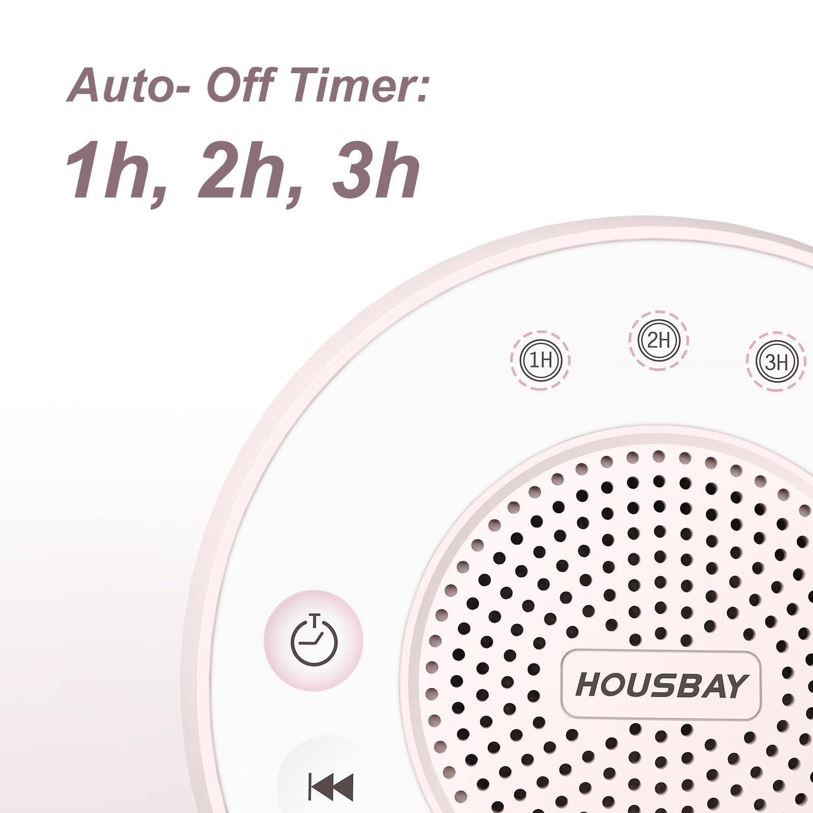 White Noise Machine with 31 Soothing Sounds, 5W Loud Stereo Sound, Auto-Off Timer, Adjustable Volume, Sleep Sound Machine