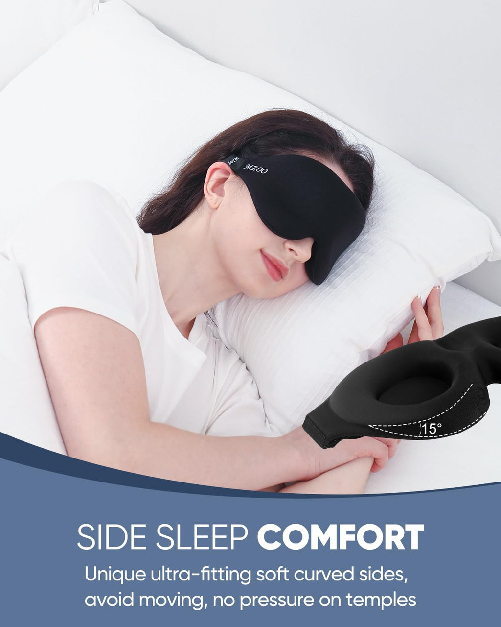 Luxury Sleep Eye Mask for Side Sleeper Men Women, Zero Eye Pressure 3D Sleeping Mask