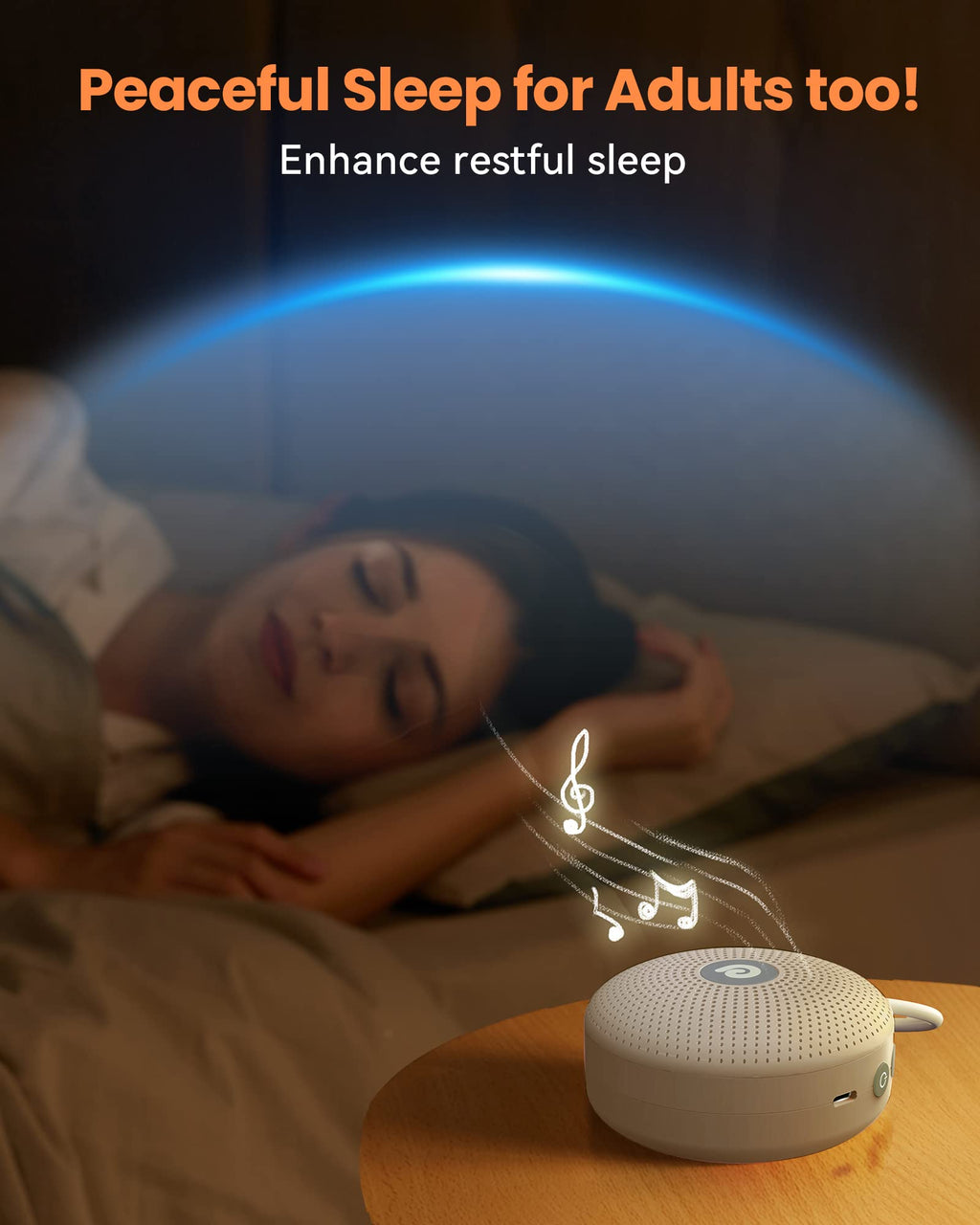 Portable Noise Machine for Babies or Adults, Features Powerful Battery, 21 Soothing Sound
