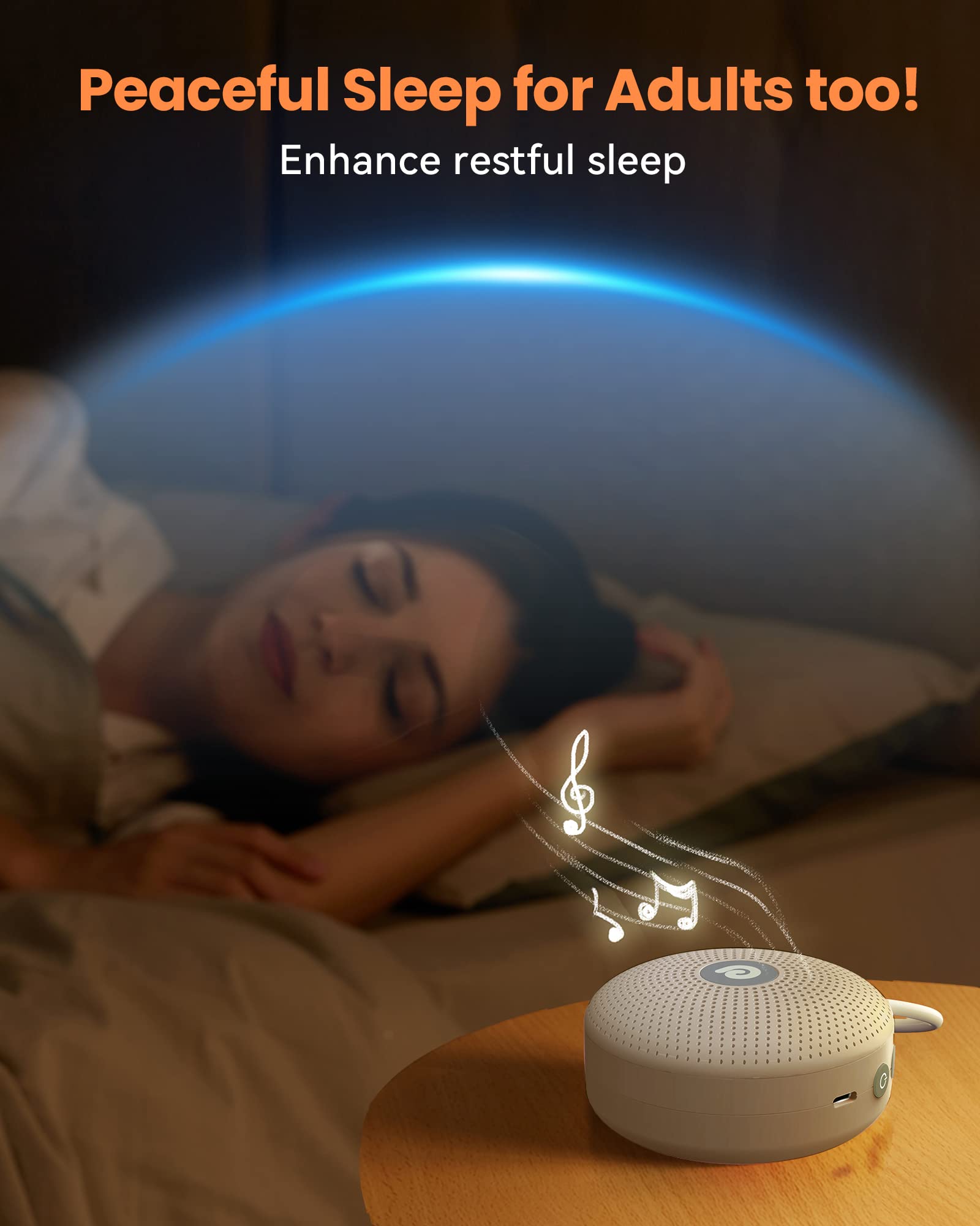 Portable Noise Machine for Babies or Adults, Features Powerful Battery, 21 Soothing Sound