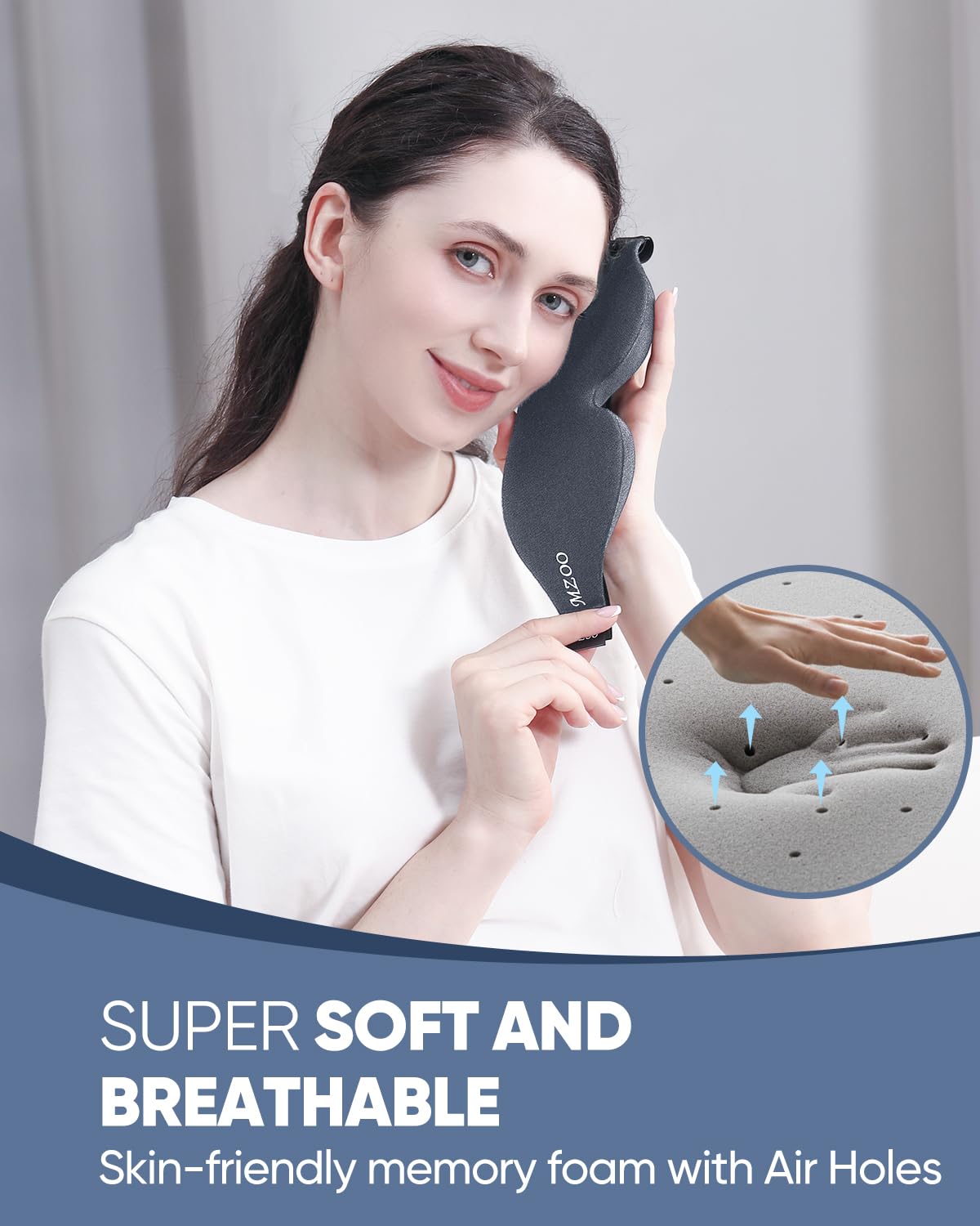 Luxury Sleep Eye Mask for Side Sleeper Men Women, Zero Eye Pressure 3D Sleeping Mask