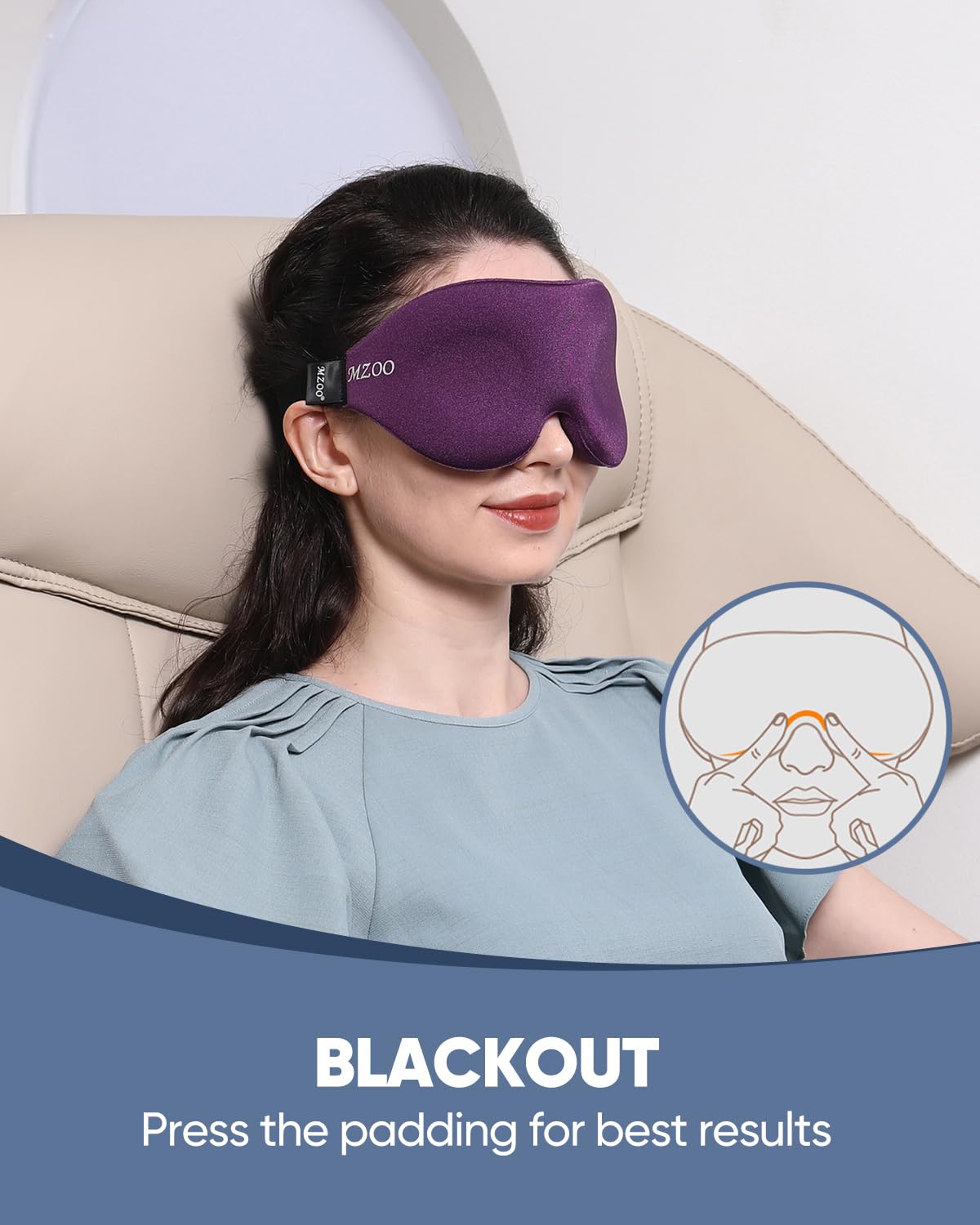 Luxury Sleep Eye Mask for Side Sleeper Men Women, Zero Eye Pressure 3D Sleeping Mask