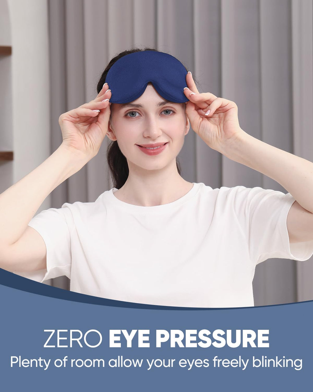 Luxury Sleep Eye Mask for Side Sleeper Men Women, Zero Eye Pressure 3D Sleeping Mask