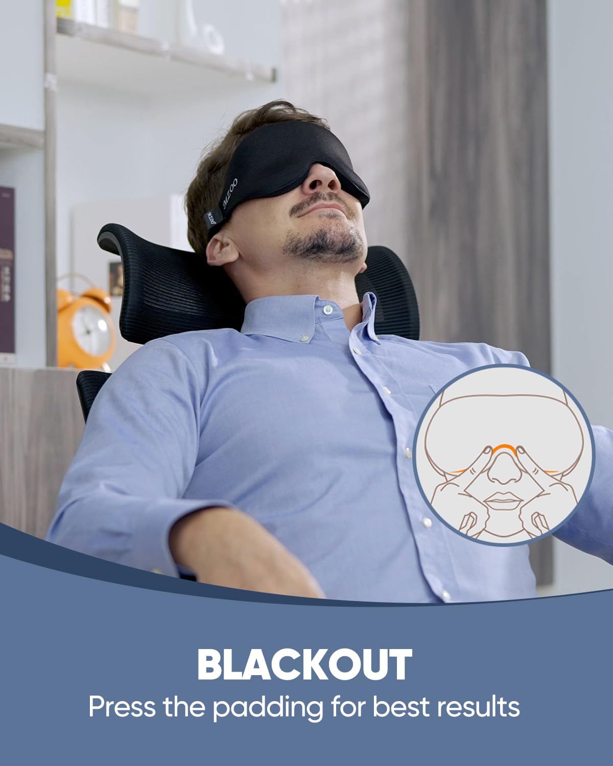 Luxury Sleep Eye Mask for Side Sleeper Men Women, Zero Eye Pressure 3D Sleeping Mask