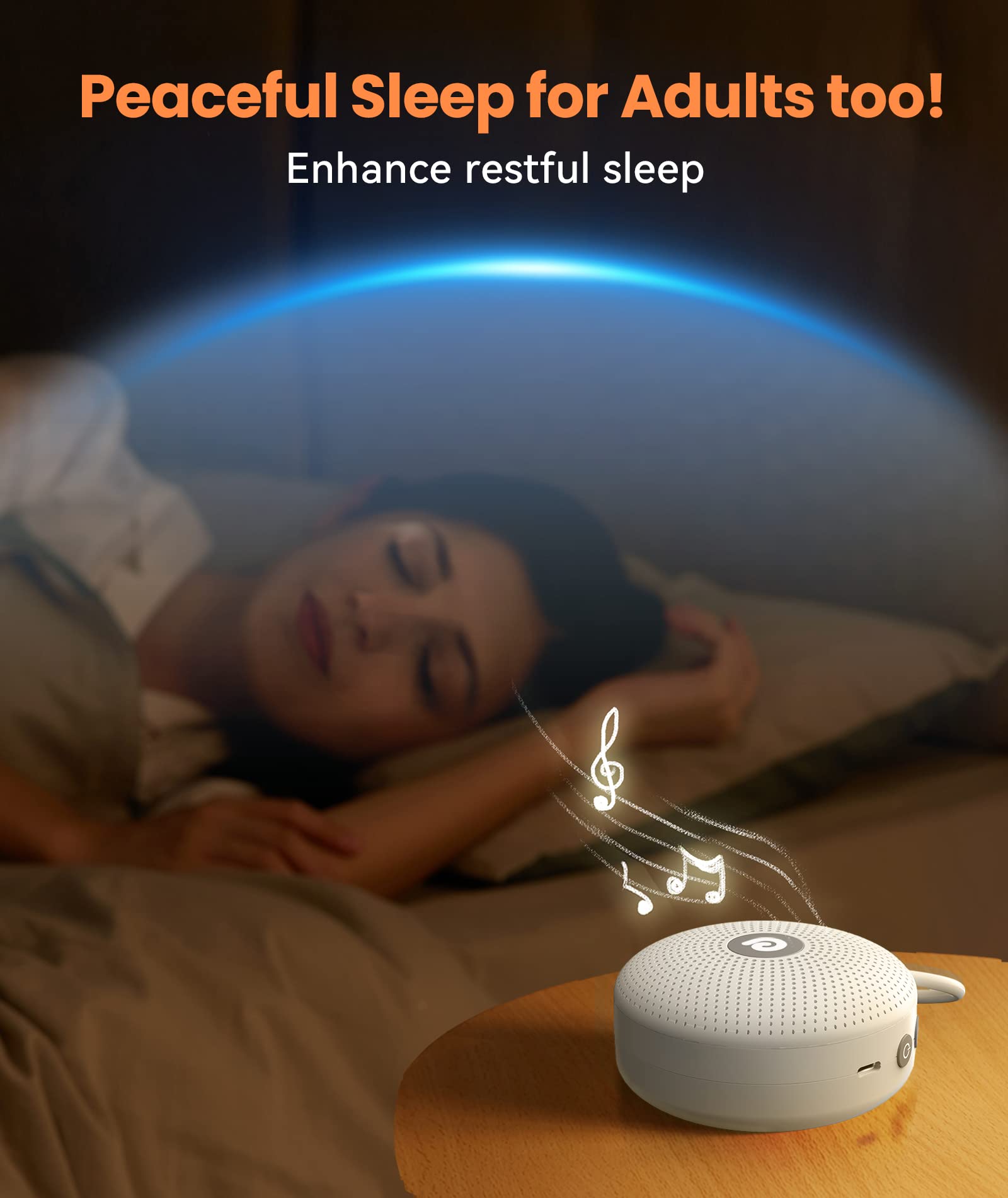 Portable Noise Machine for Babies or Adults, Features Powerful Battery, 21 Soothing Sound