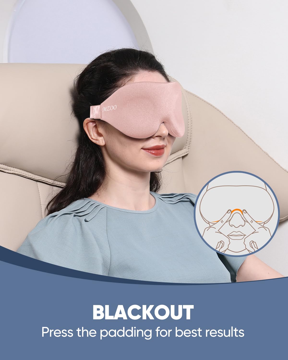 Luxury Sleep Eye Mask for Side Sleeper Men Women, Zero Eye Pressure 3D Sleeping Mask