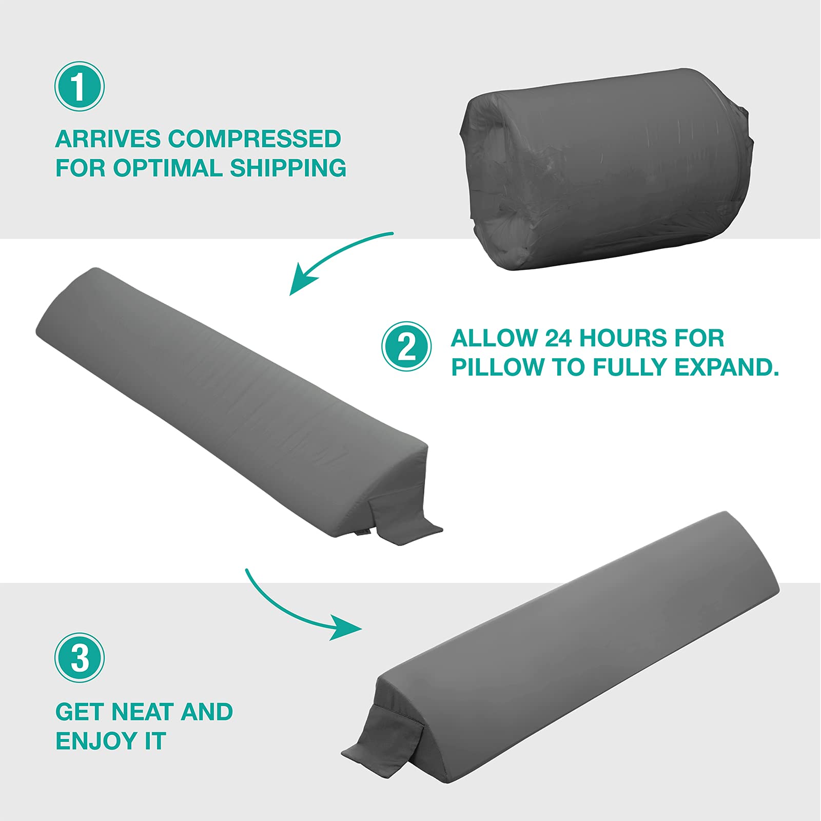 34" Extra-Long Wedge Pillow, Back & Arm Support, Bed Wedge