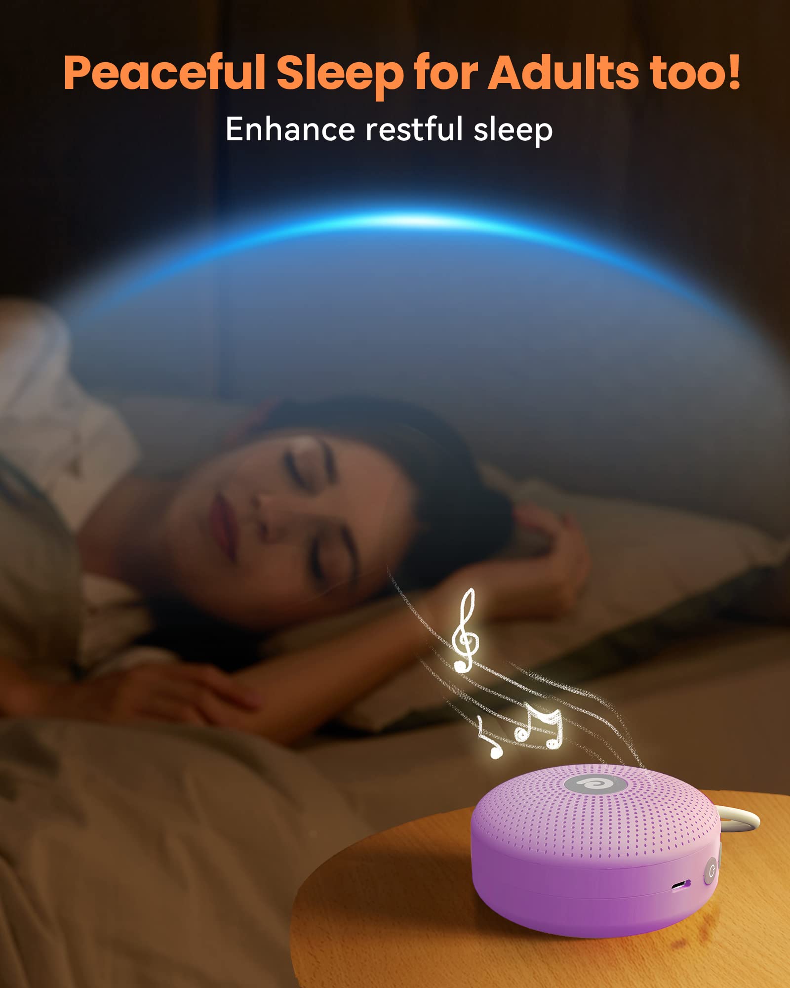 Portable Noise Machine for Babies or Adults, Features Powerful Battery, 21 Soothing Sound