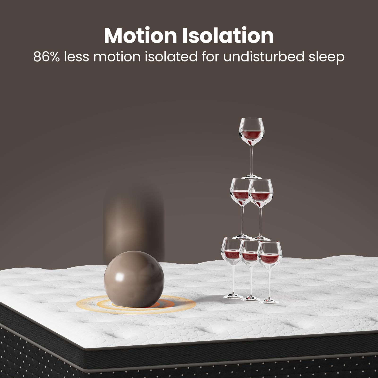 Firm Mattress, 14 Inch Hybrid Bed Mattresses for Back Pain Relief Extra Lumbar Support Motion Isolation