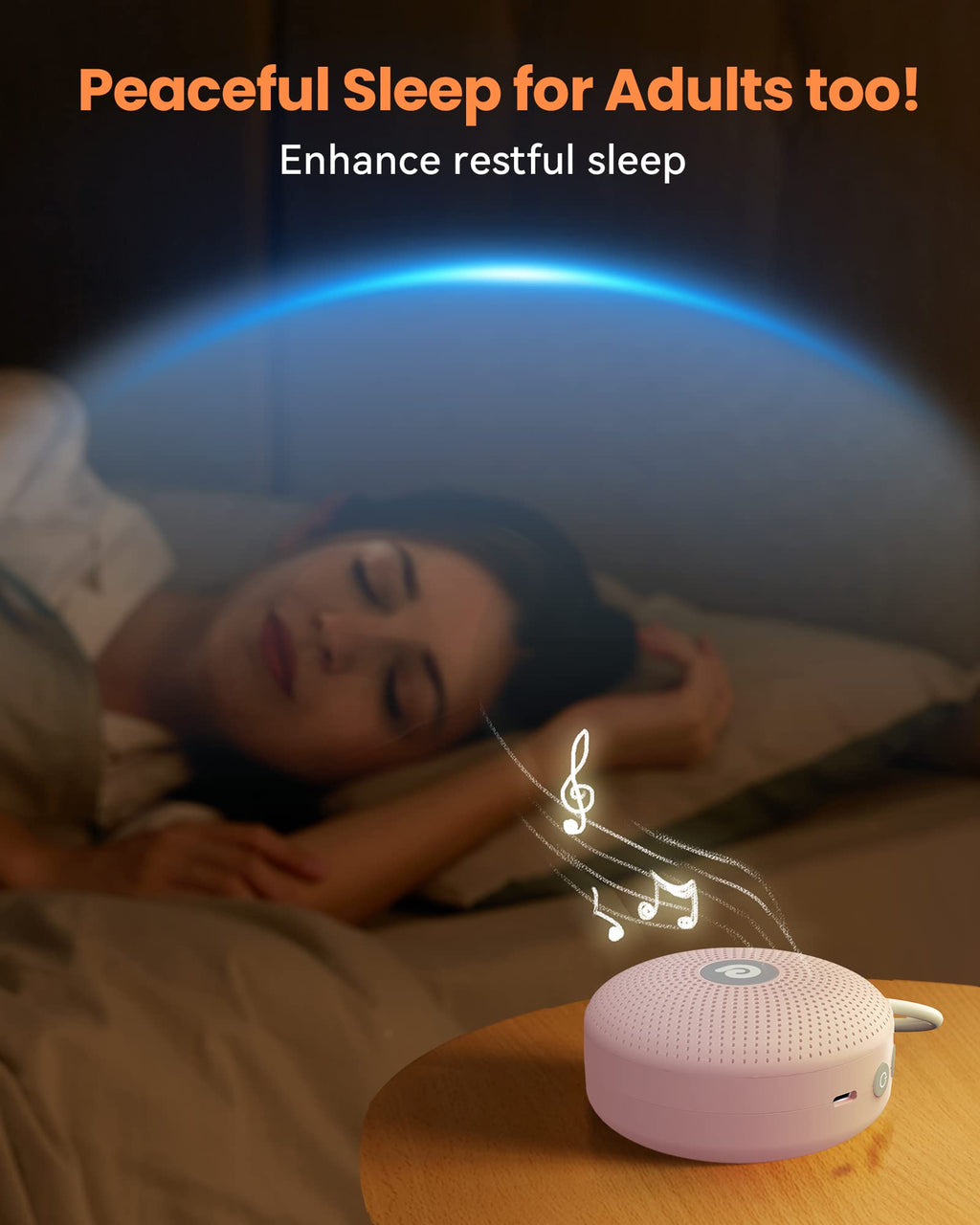 Portable Noise Machine for Babies or Adults, Features Powerful Battery, 21 Soothing Sound