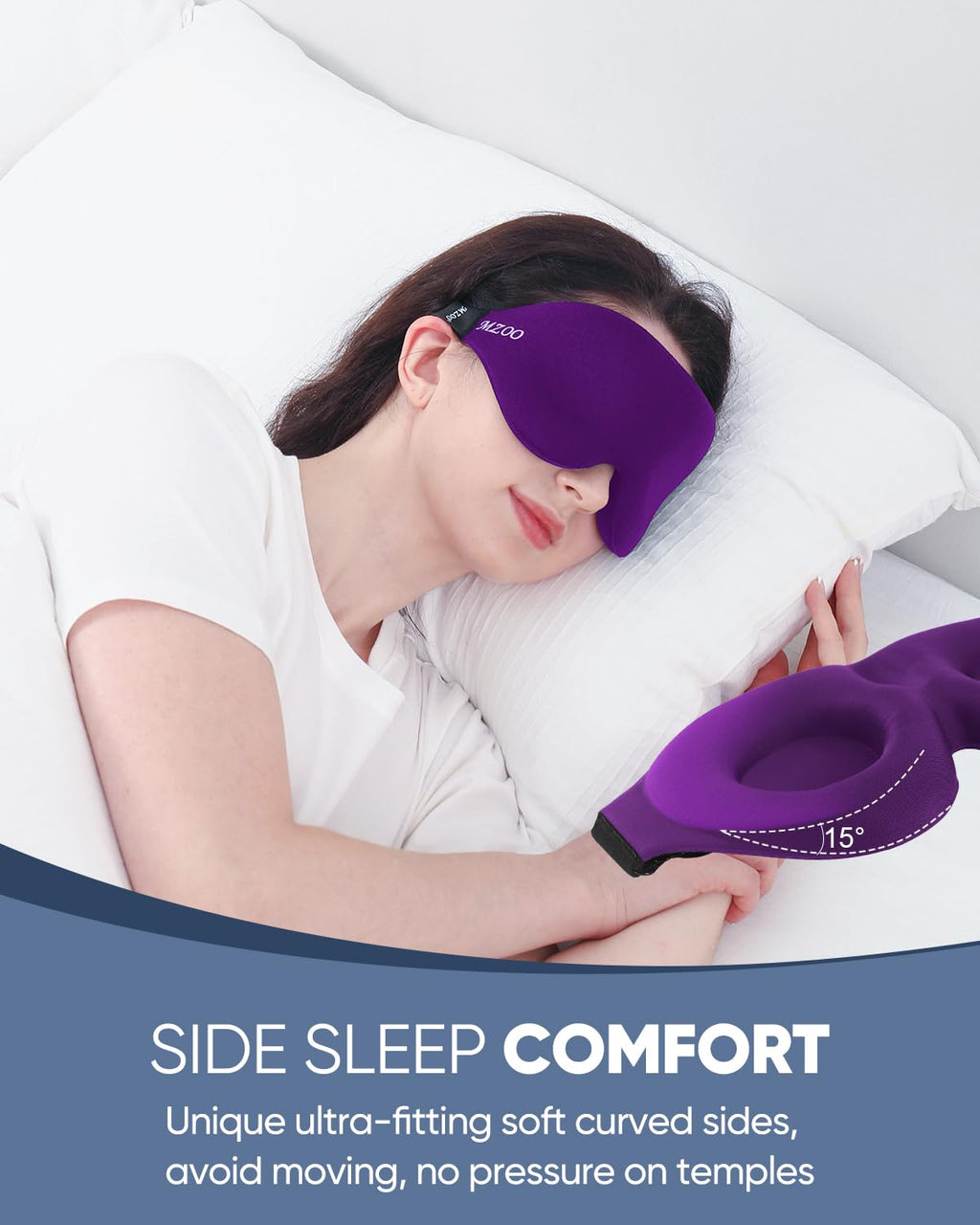 Luxury Sleep Eye Mask for Side Sleeper Men Women, Zero Eye Pressure 3D Sleeping Mask