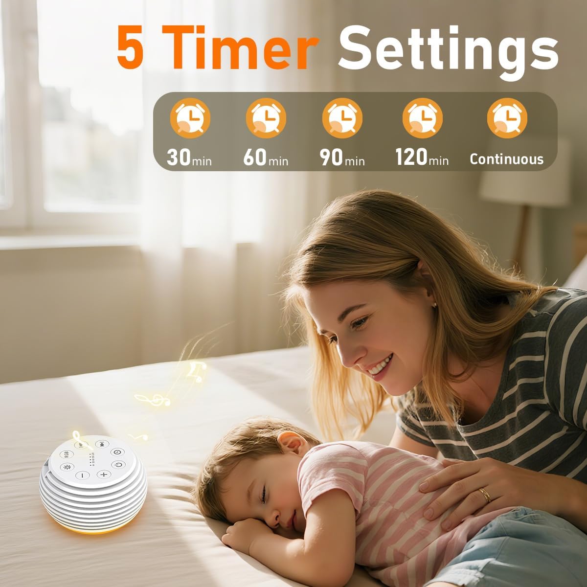 Portable Sound Machine White Noise Machine Sleep Machine with 30 Soothing Sounds