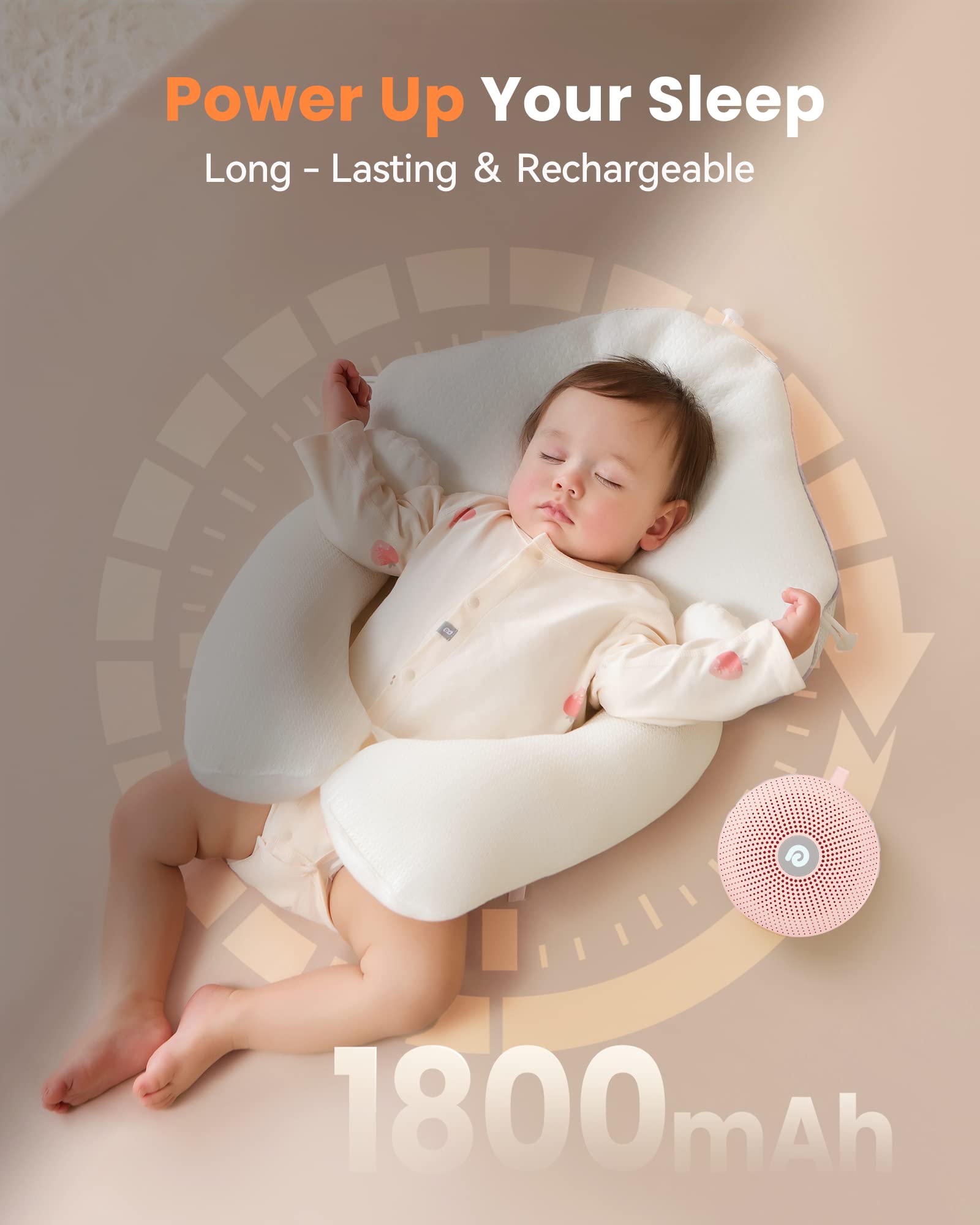 Portable Noise Machine for Babies or Adults, Features Powerful Battery, 21 Soothing Sound