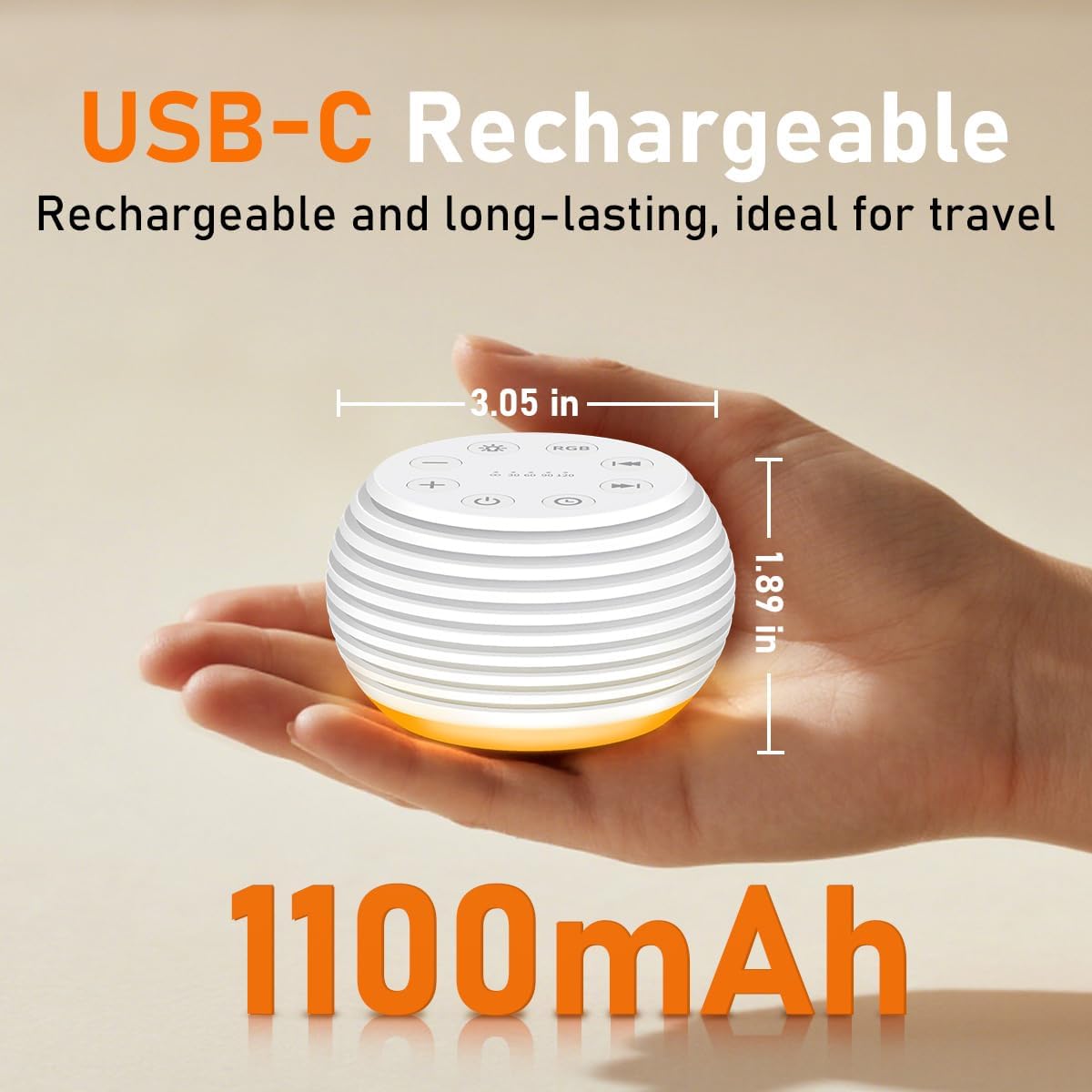 Portable Sound Machine White Noise Machine Sleep Machine with 30 Soothing Sounds
