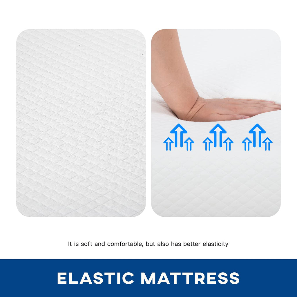 Gel Memory Foam Mattress | White | Bed in a Box,Pressure Relief, Cooling Ventilated Foam