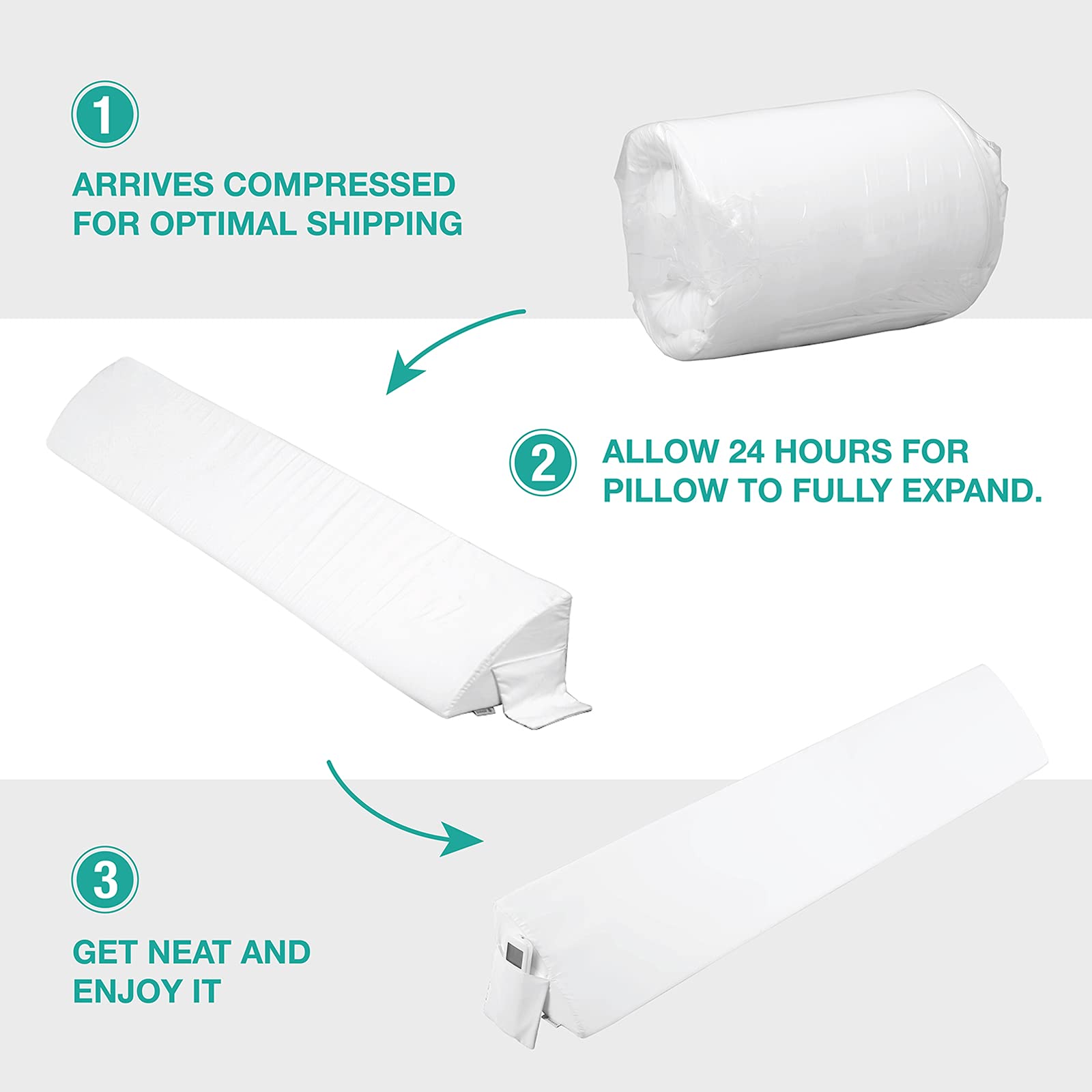 34" Extra-Long Wedge Pillow, Back & Arm Support, Bed Wedge