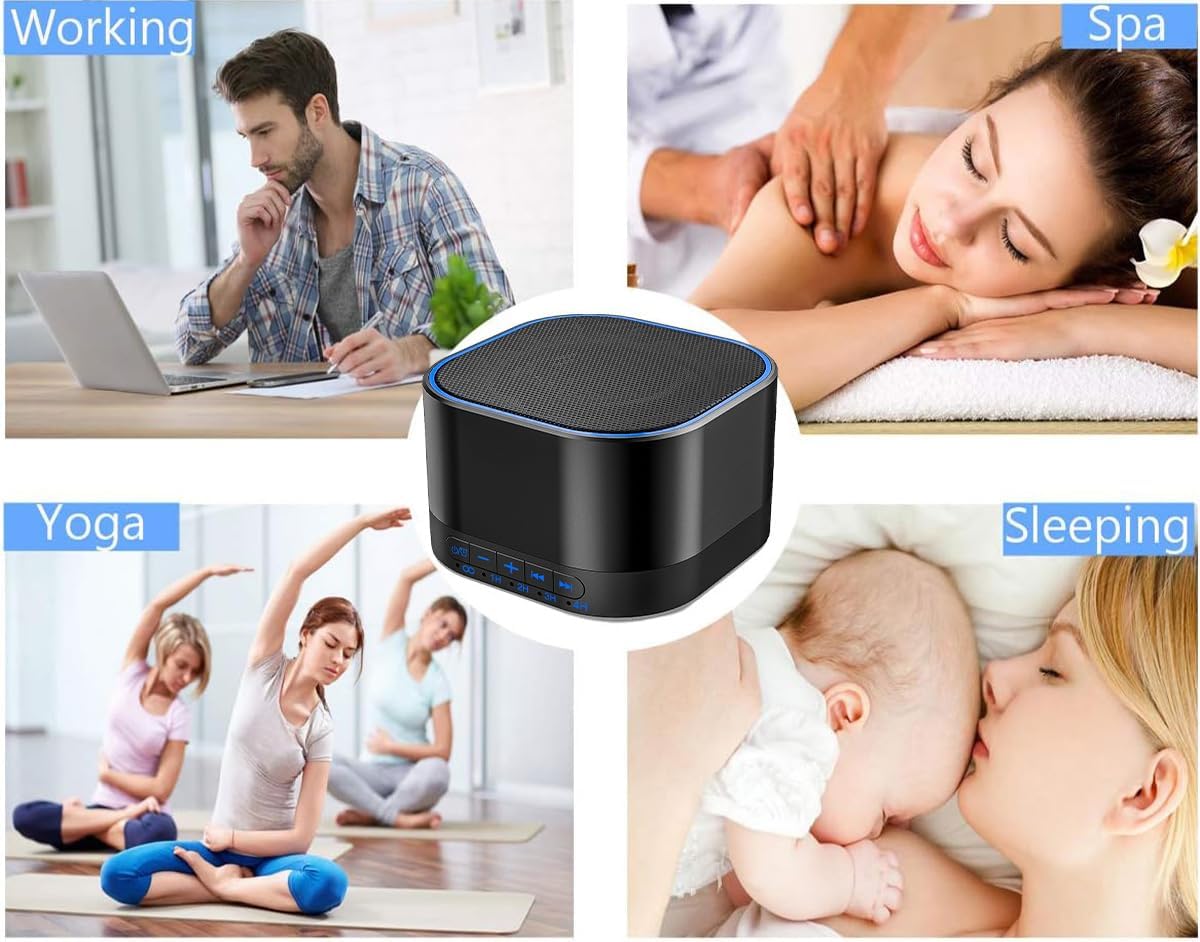 White Noise Machine with 20 Non Looping Natural Soothing Sounds Memory Function 32 Levels of Volume