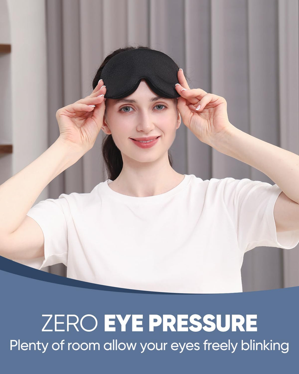 Luxury Sleep Eye Mask for Side Sleeper Men Women, Zero Eye Pressure 3D Sleeping Mask