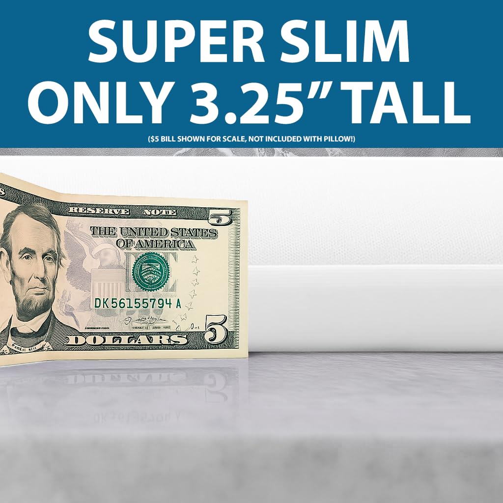 Bedding Ultra Slim Max Cool CarbonBlue Gel Memory Foam Pillow for Stomach and Back Sleepers