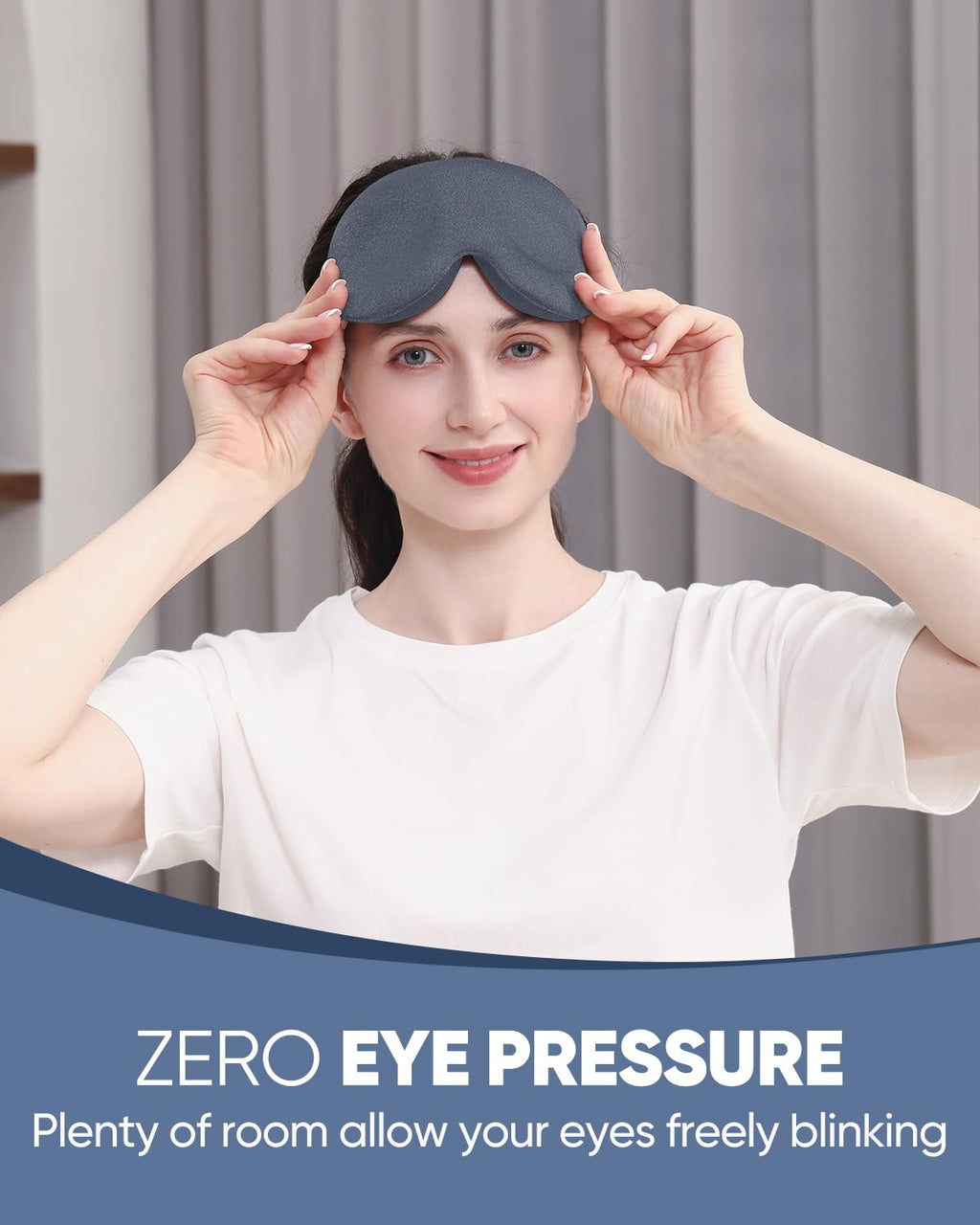 Luxury Sleep Eye Mask for Side Sleeper Men Women, Zero Eye Pressure 3D Sleeping Mask