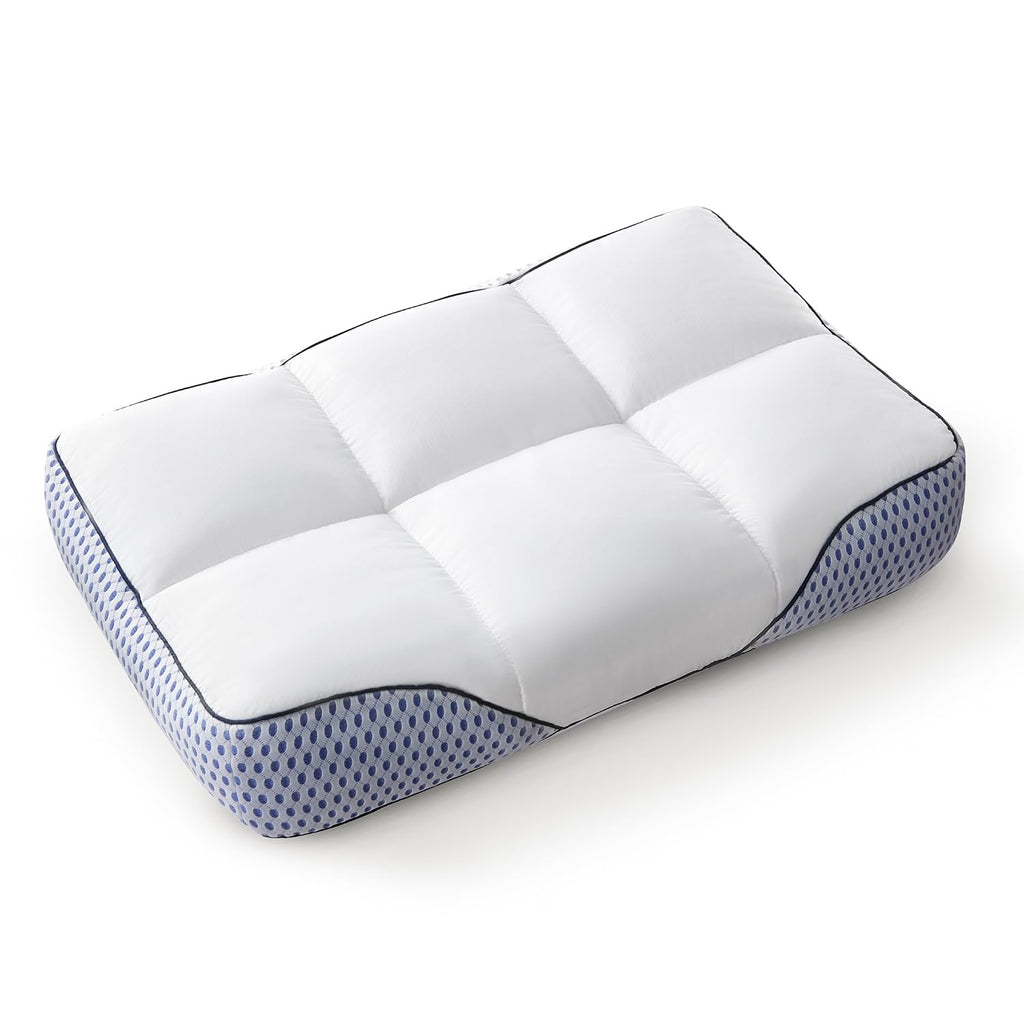 Glaciman Shredded Memory Foam Pillow for Side & Back Sleepers - Firm Ergonomic Pillow for Neck Pain Relief