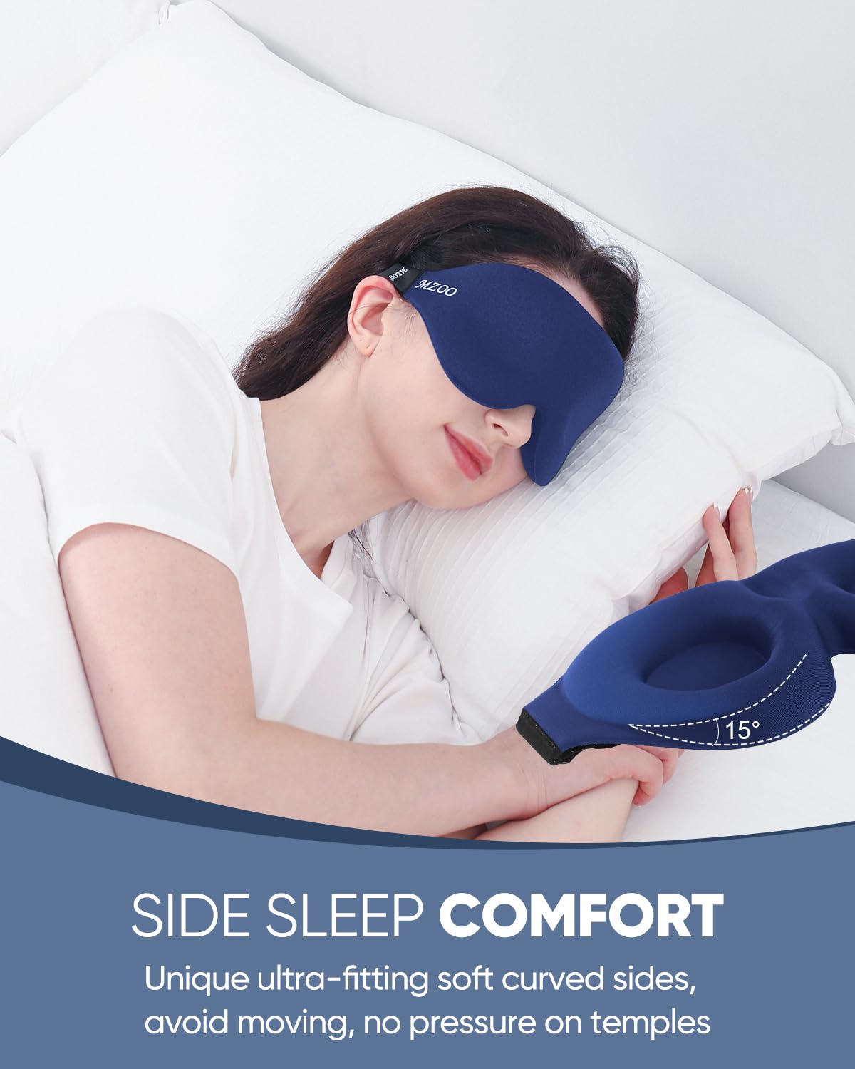 Luxury Sleep Eye Mask for Side Sleeper Men Women, Zero Eye Pressure 3D Sleeping Mask