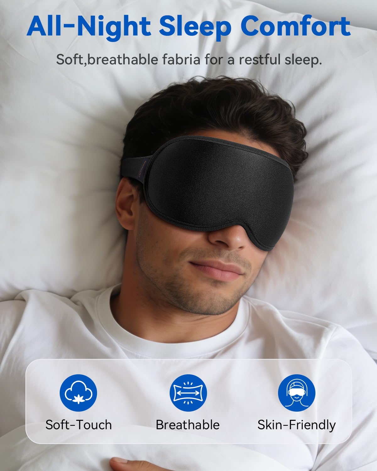 Weighted Eye Mask for Sleeping - 3D Blackout Sleep Mask for Women & Men