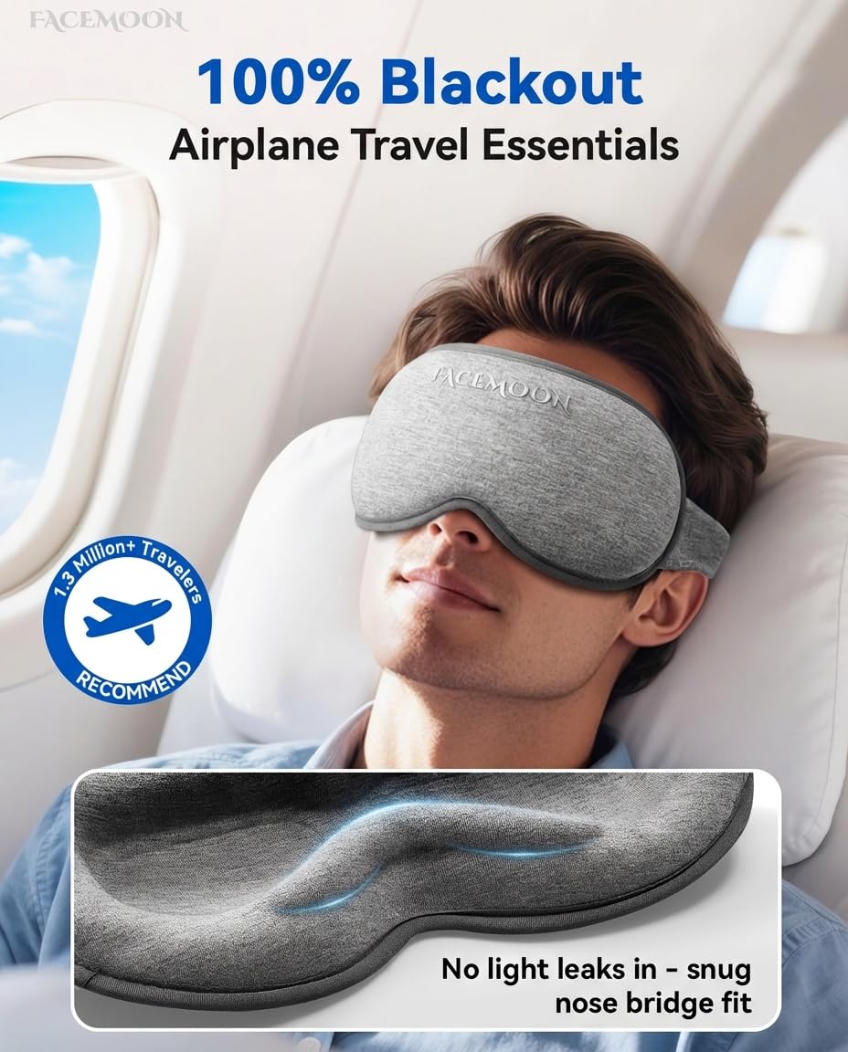 Weighted Eye Mask for Sleeping - 3D Blackout Sleep Mask for Women & Men