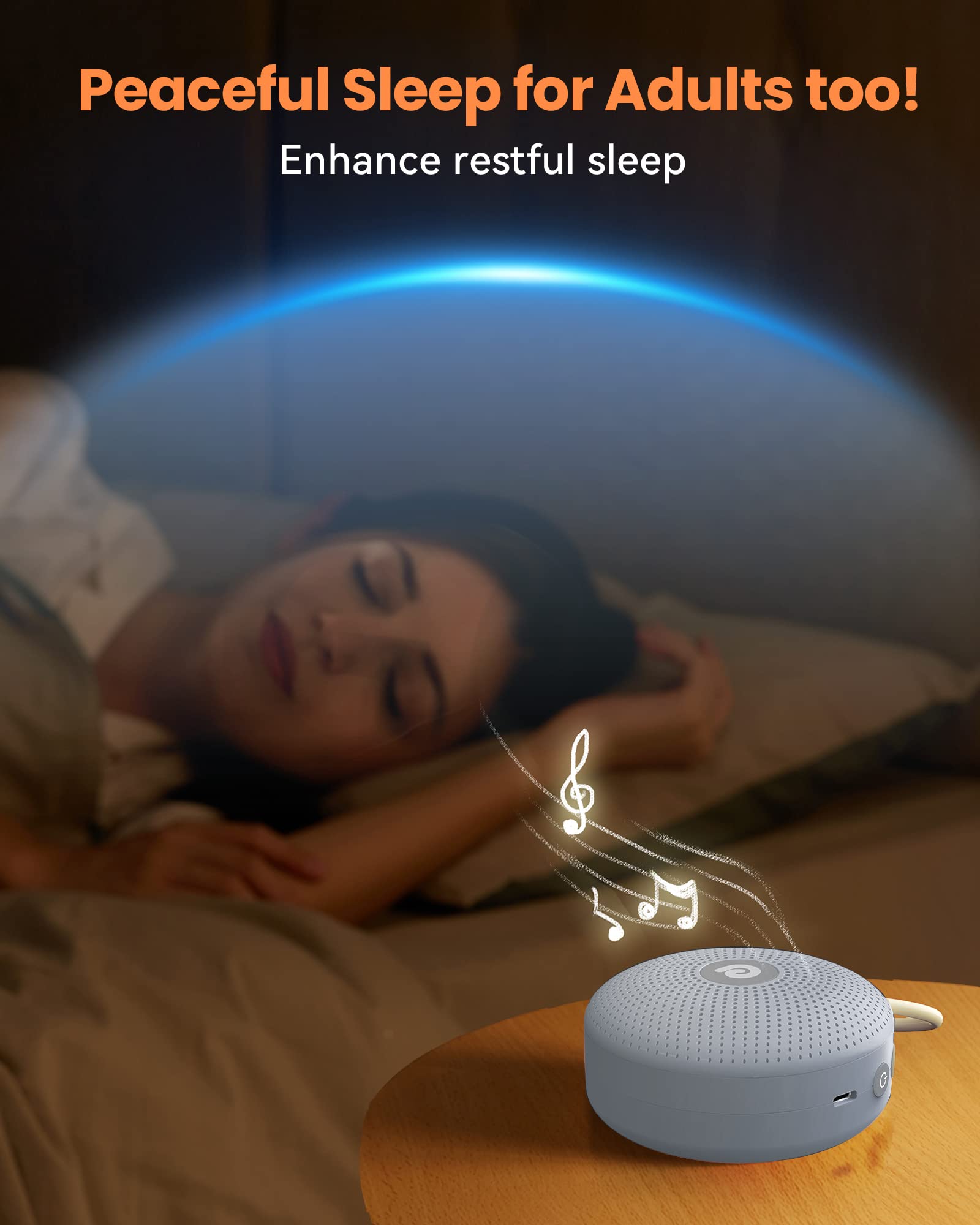 Portable Noise Machine for Babies or Adults, Features Powerful Battery, 21 Soothing Sound