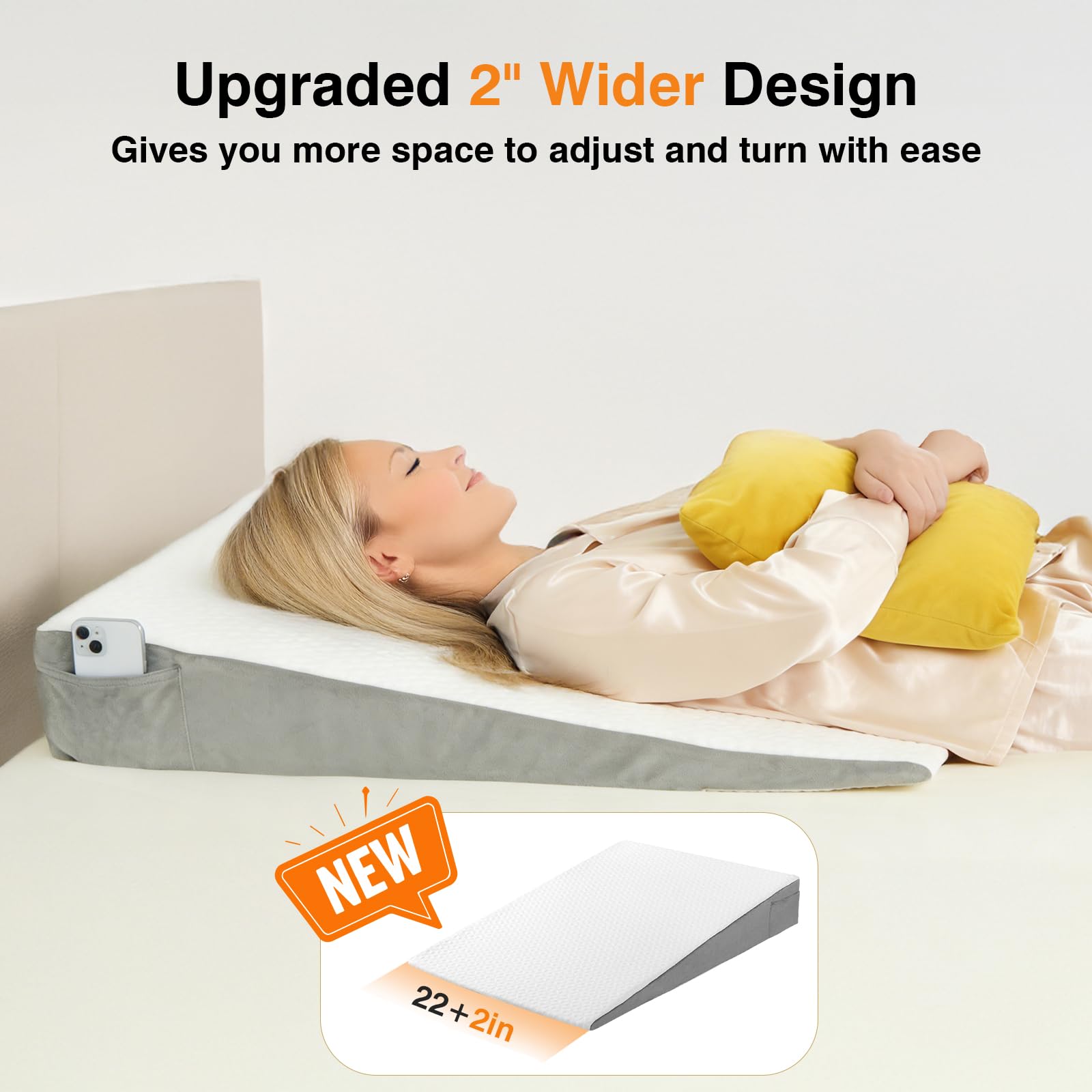 34" Extra-Long Wedge Pillow, Back & Arm Support, Bed Wedge