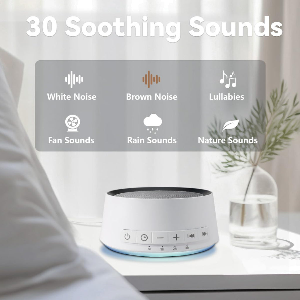 Sound Machine Night Light White Noise Machine with 30 Soothing Sounds 12 Colors