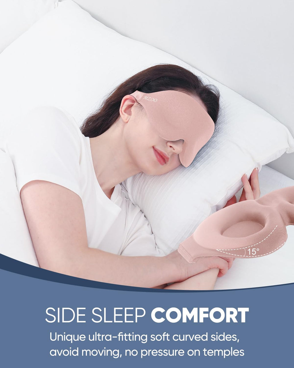 Luxury Sleep Eye Mask for Side Sleeper Men Women, Zero Eye Pressure 3D Sleeping Mask