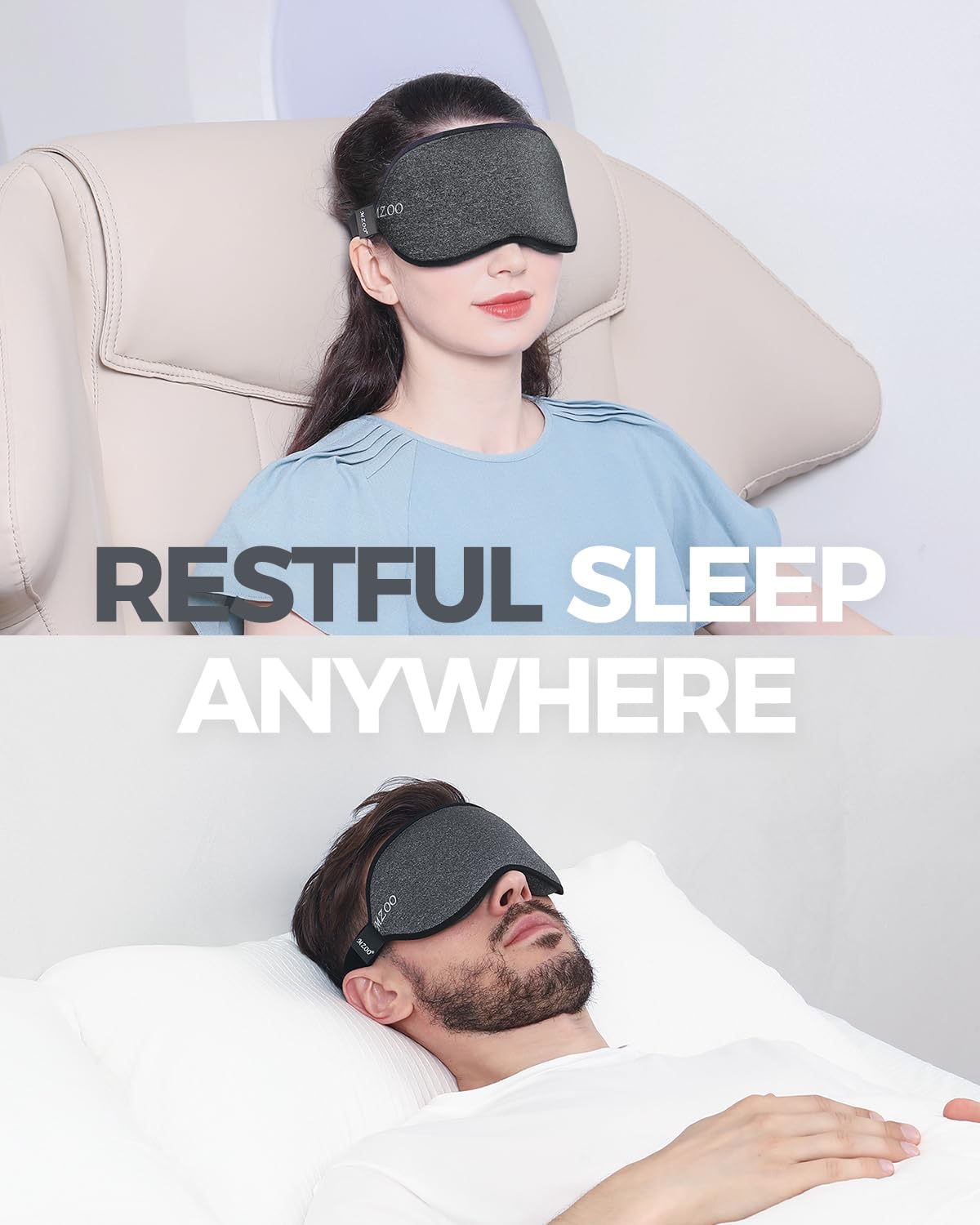 Luxury Sleep Eye Mask for Side Sleeper Men Women, Zero Eye Pressure 3D Sleeping Mask