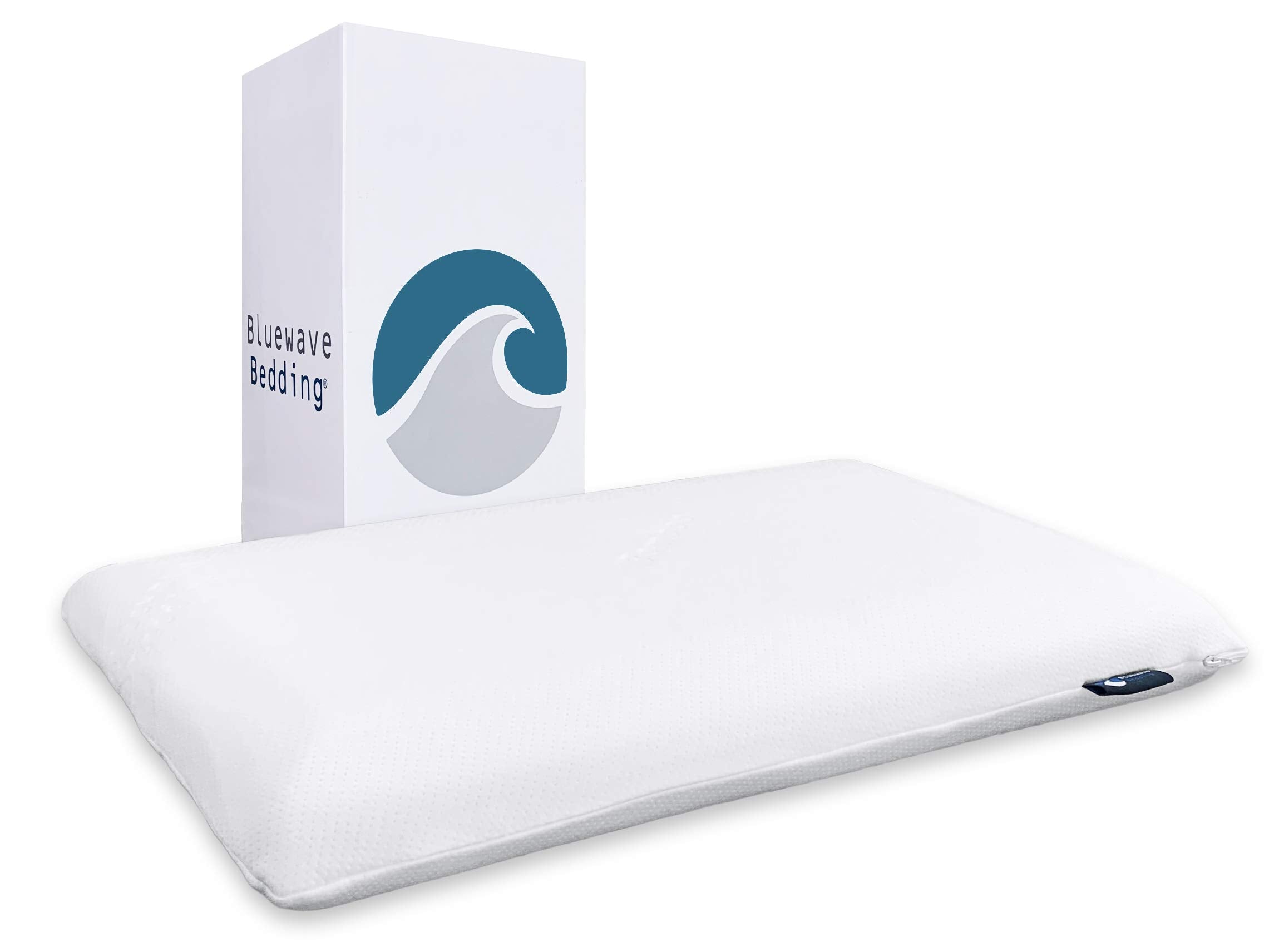 Bedding Ultra Slim Max Cool CarbonBlue Gel Memory Foam Pillow for Stomach and Back Sleepers